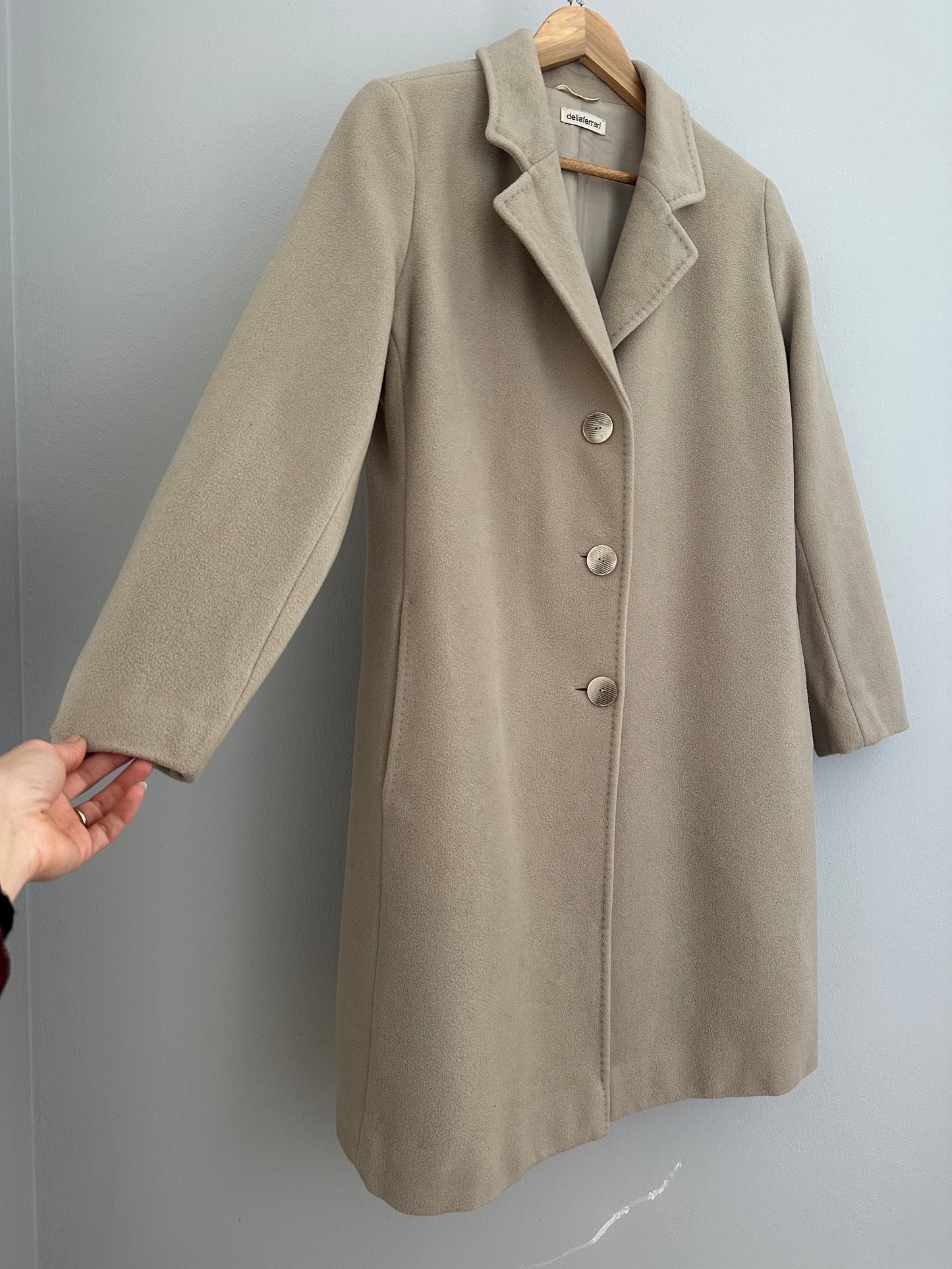 Cappotto Delia Ferrari in Lana Greige