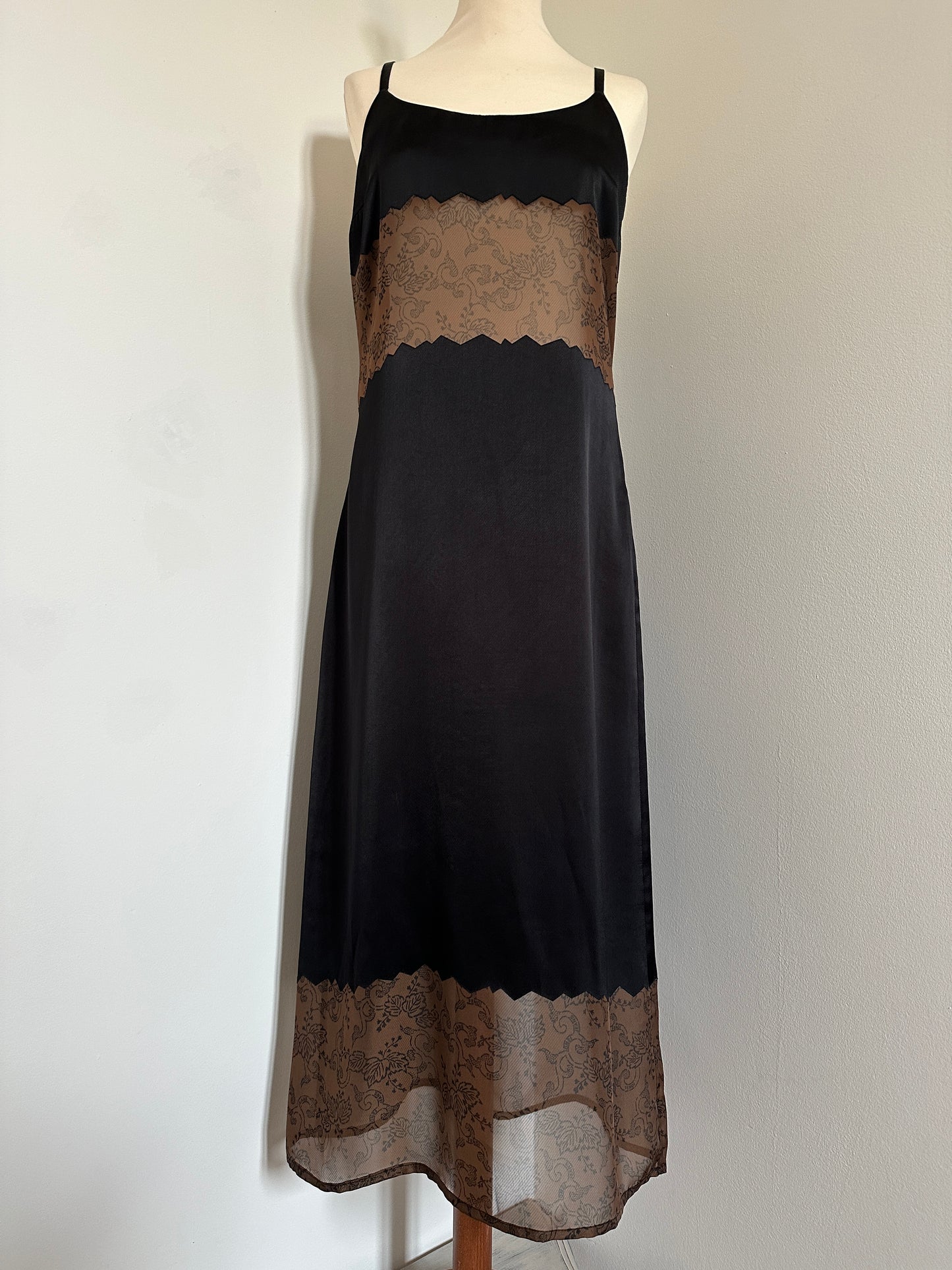 Slip Dress Fendi Vintage Anni ‘90 Nero e Marrone