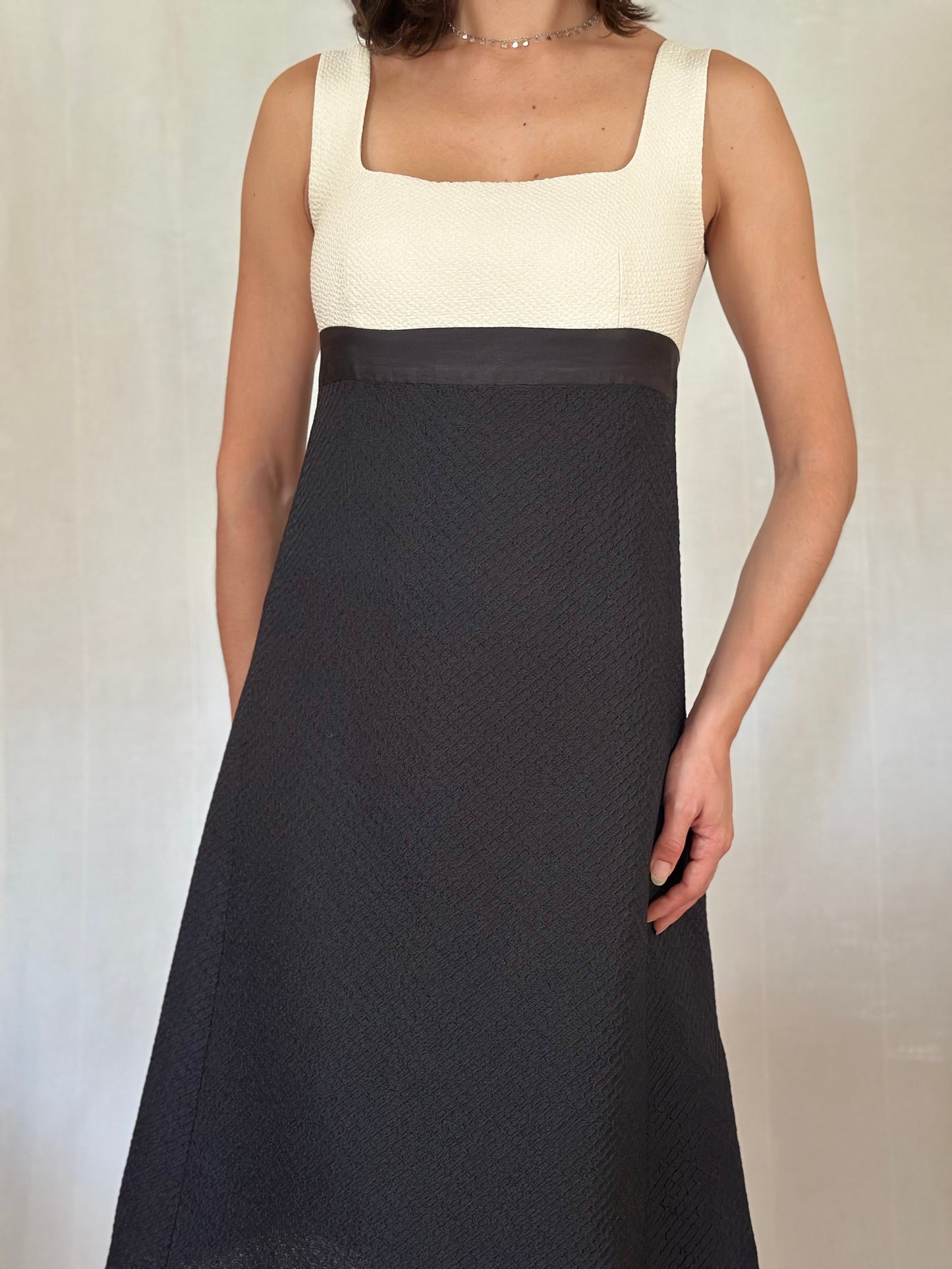 Abito MaxMara Pianoforte Elegante Nero e Panna Tg.42