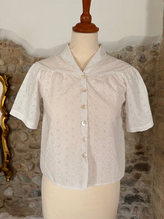 Camicia Anni ‘50 in Cotone Bianco Tg.38