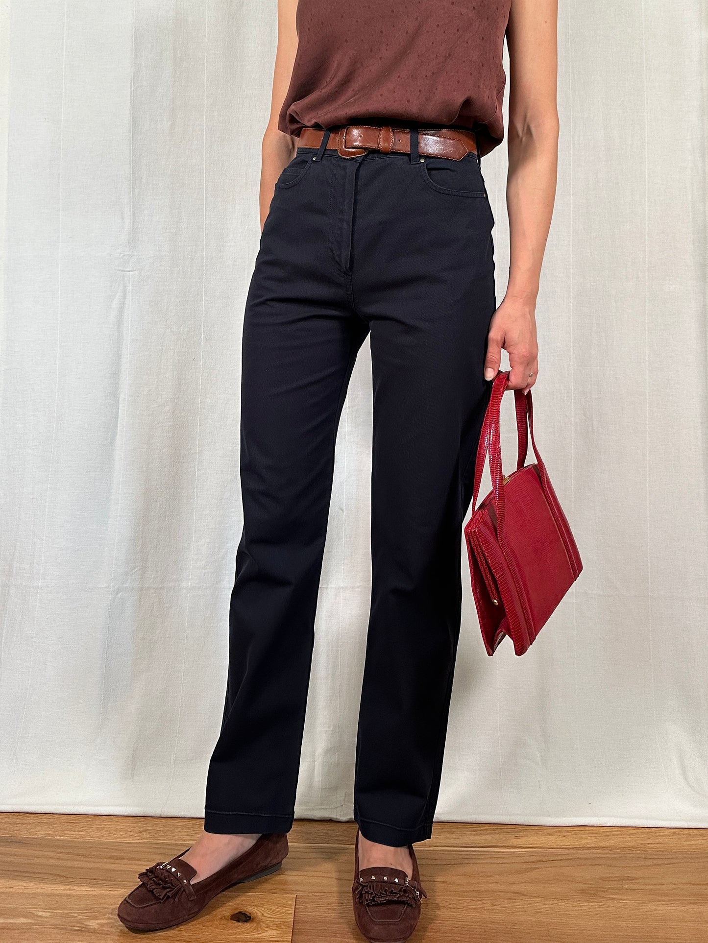 Pantalone Weekend MaxMara in Cotone Blu Tg.40