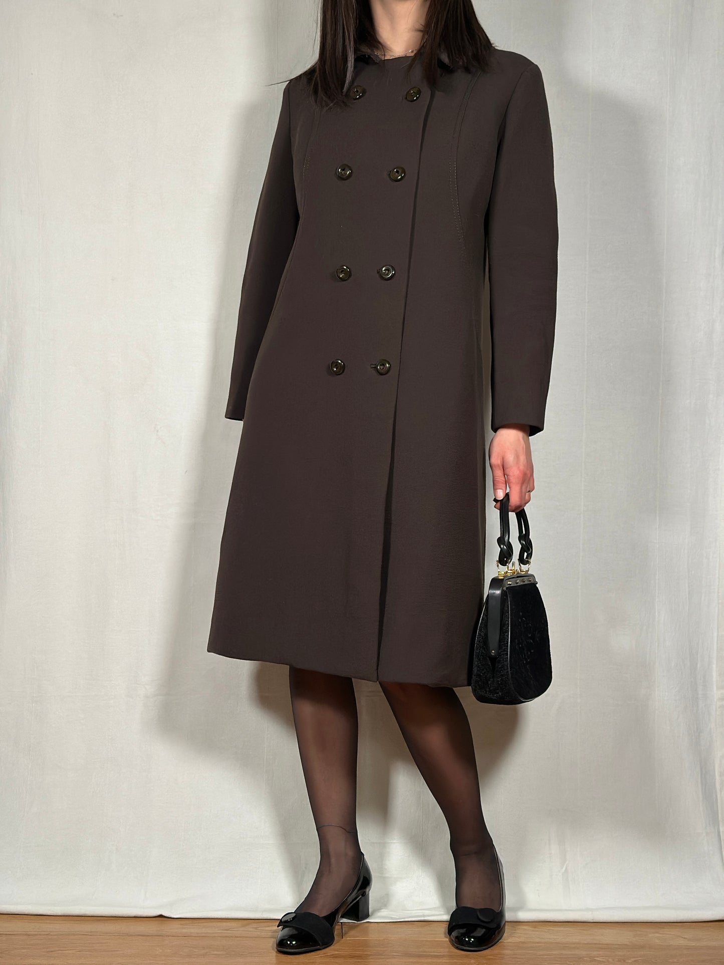 Cappotto Vintage Metà Anni ‘60 Sartoriale Marrone Cioccolato