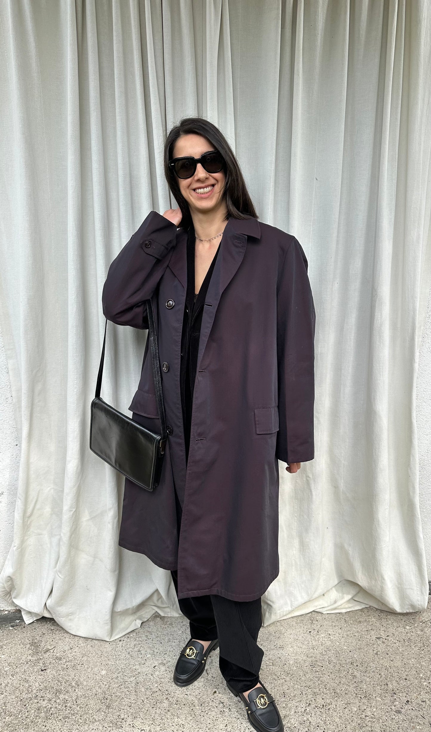 Impermeabile Vintage Salco Viola anni ‘70 Tg.48/50