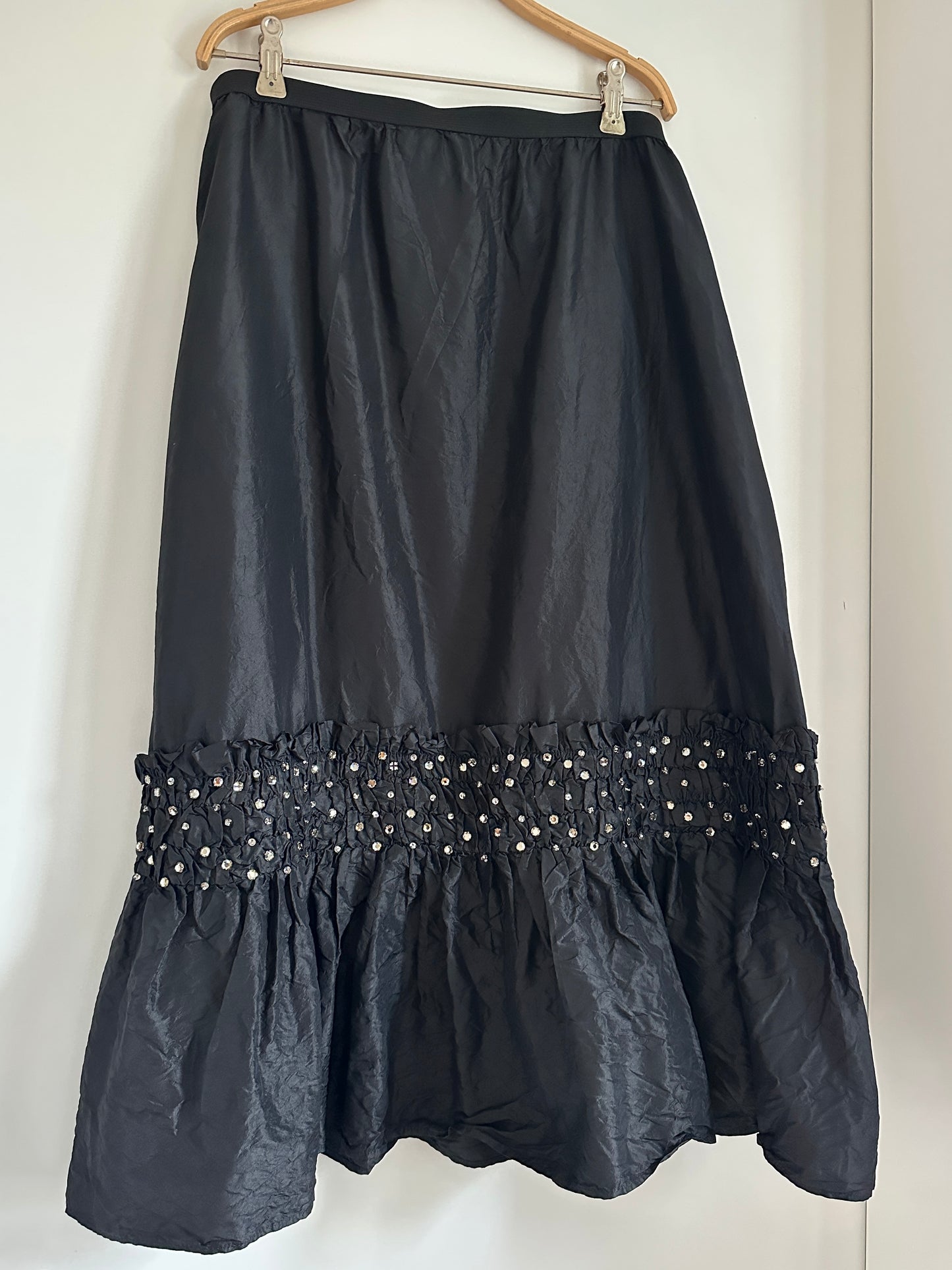 Gonna Blumarine Anni 2000 in Seta Nera con Brillanti Tg.50/52/54