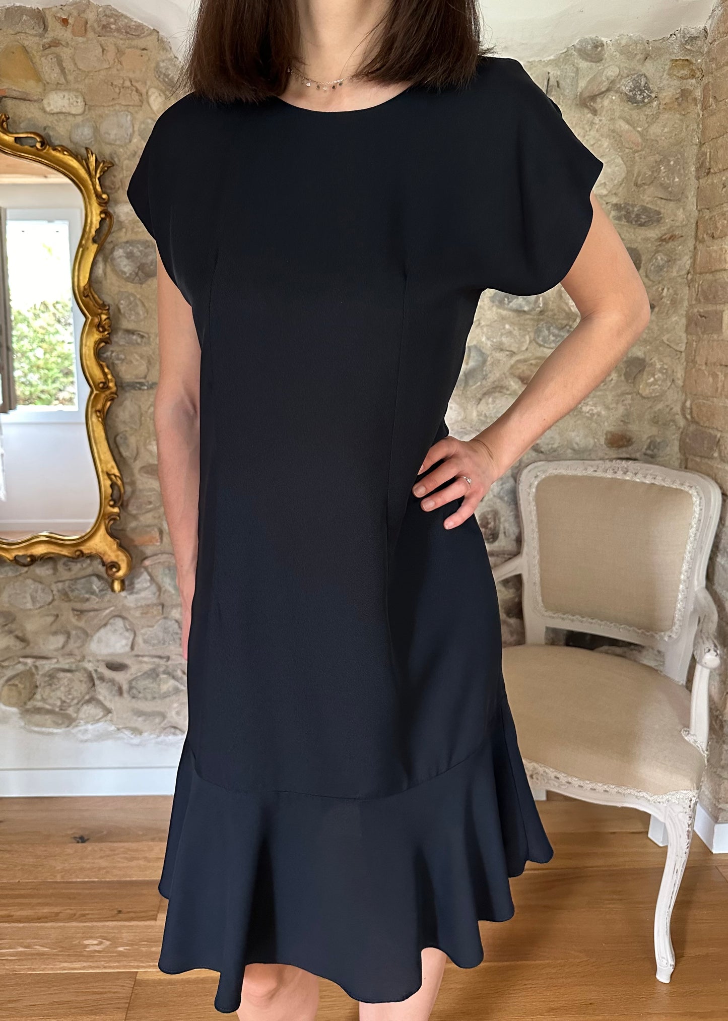 Abito Midi Made in USA Anni ‘90 Nero Tg.44