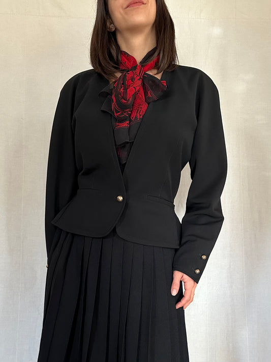 Giacca Genny Vintage Anni ‘80 in Lana Nera Tg.42