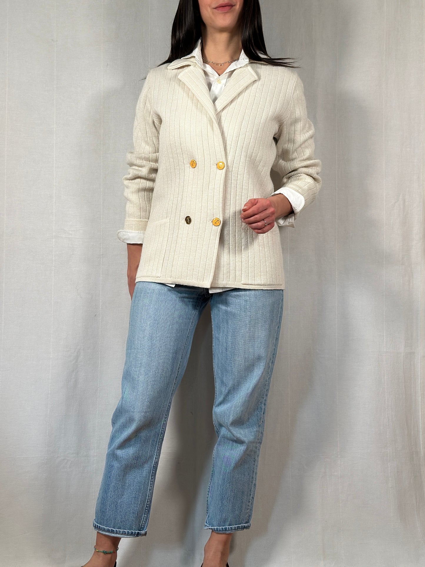 Cardigan Anni ‘80 in Misto Lana Panna