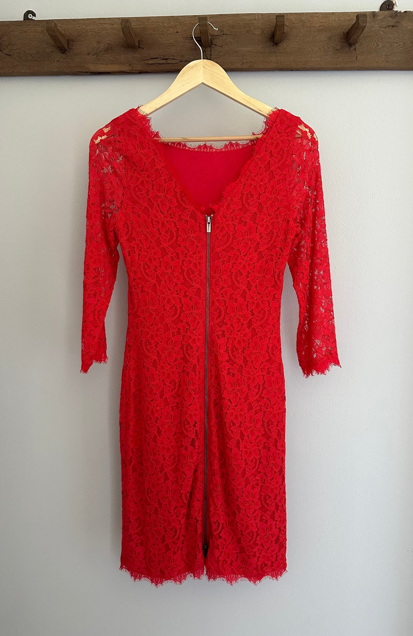 Abito Diane Von Furstenberg in Pizzo Corallo Tg.44