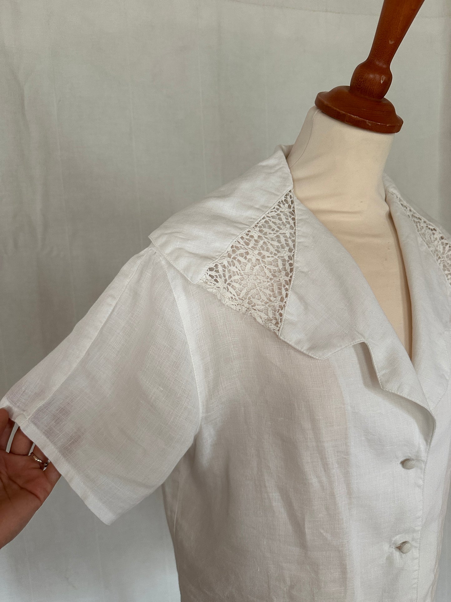Camicia Vintage Anni ‘80 in Lino Bianca