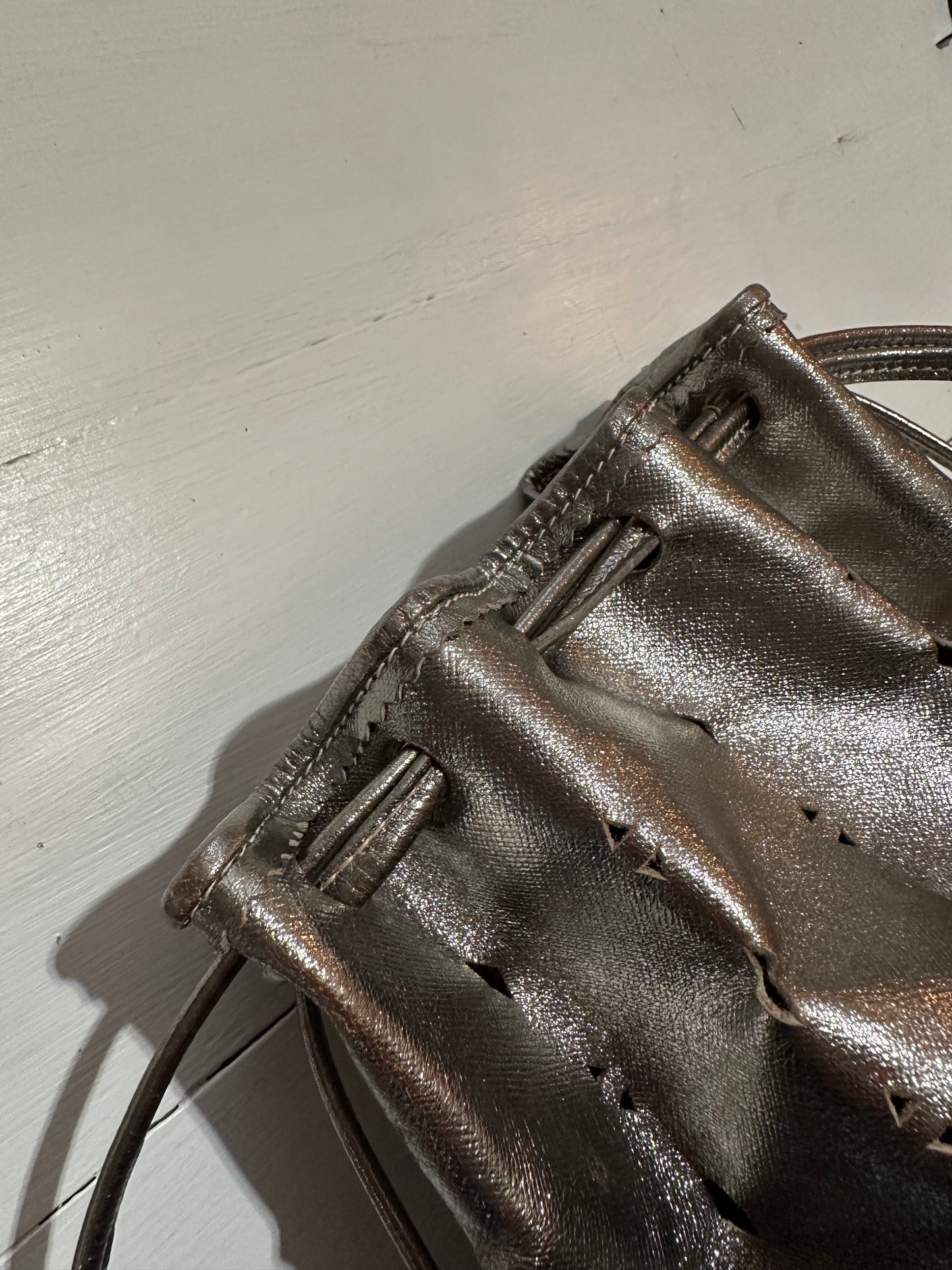 Borsa Secchiello Prada Anni ‘70 in Pelle Argento