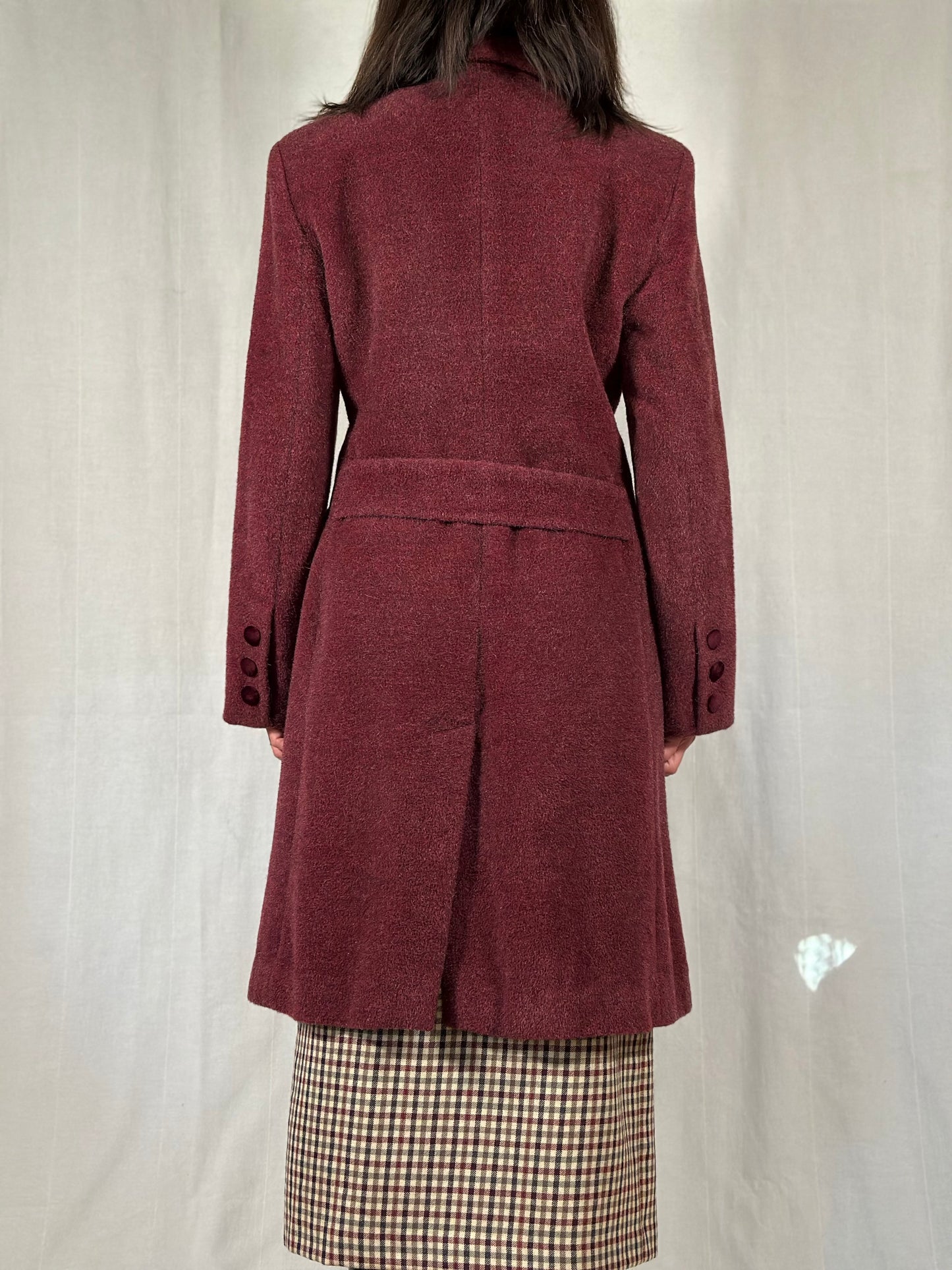 Cappotto Anni ‘90 Nicoletta Ruggiero in Lana e Angora Vinaccia