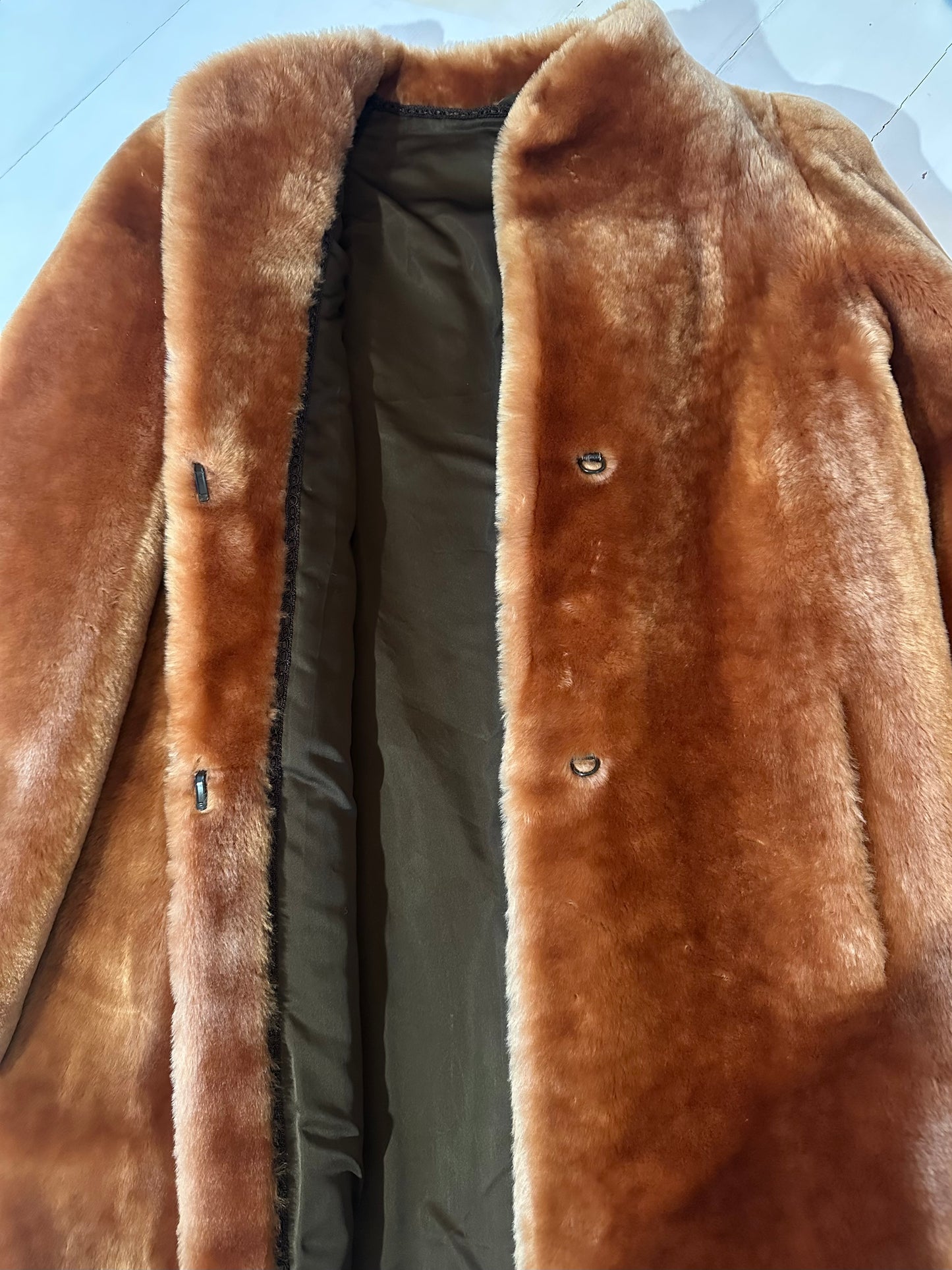 Pelliccia di Agnello Anni ‘70 Caramello Tg.42