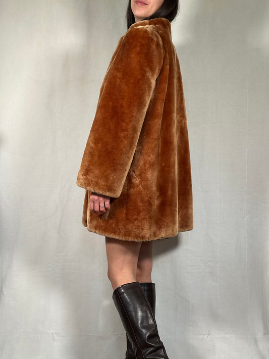 Pelliccia di Agnello Anni ‘70 Caramello Tg.42