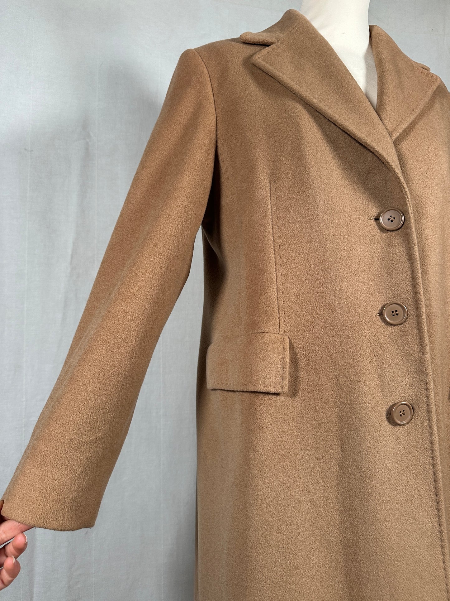 Cappotto Vintage Anni ‘90 Superior in Lana e Cachemire Cammello