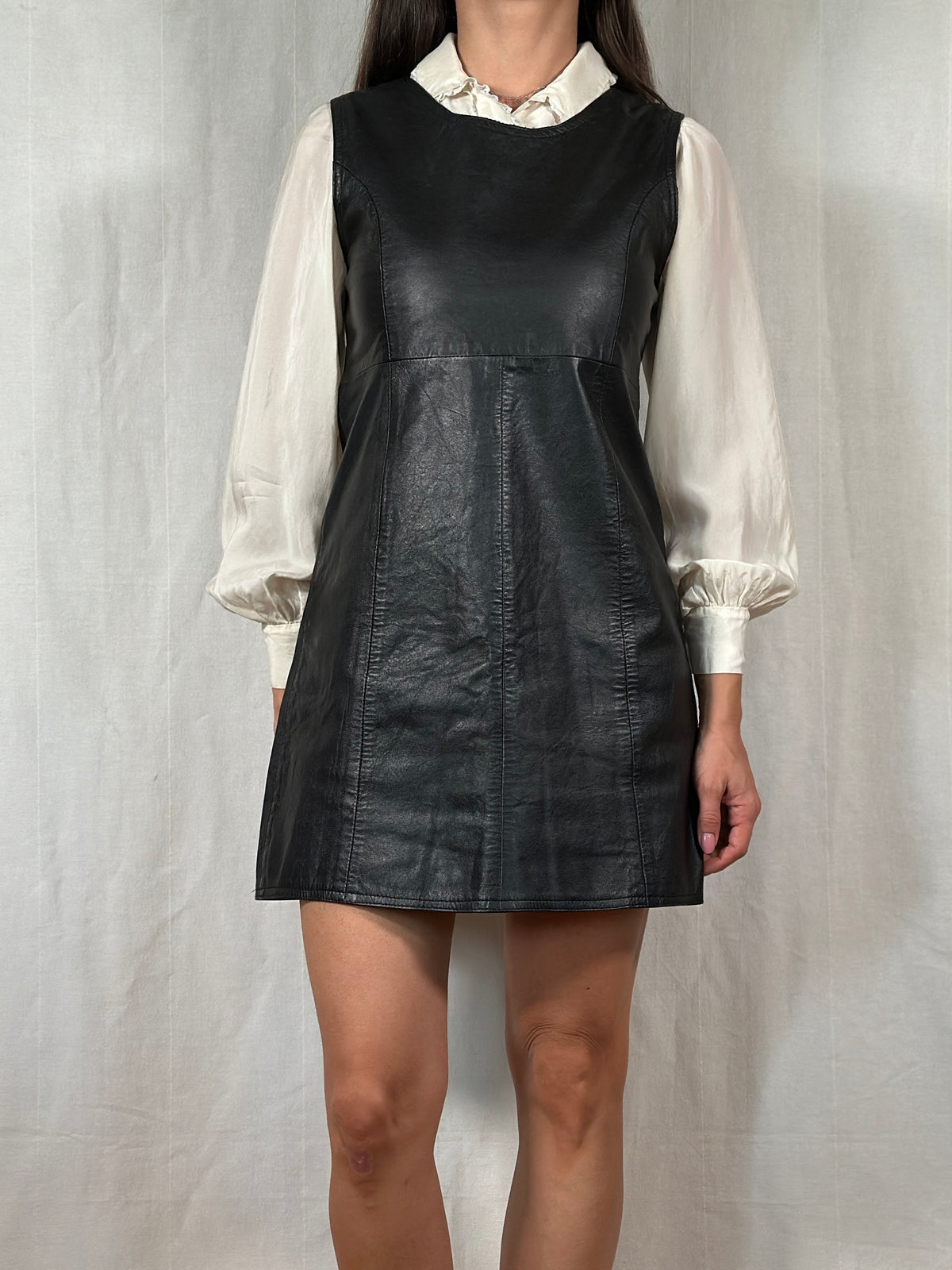 Abito Vintage Elisa Landri Anni ‘90 in Pelle Nera
