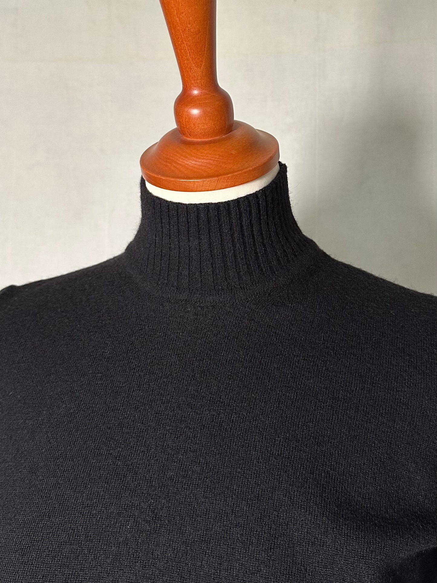 Sottogiacca Vintage Mazzonetto Manica Corta in Lana Nero Tg.40/42/44