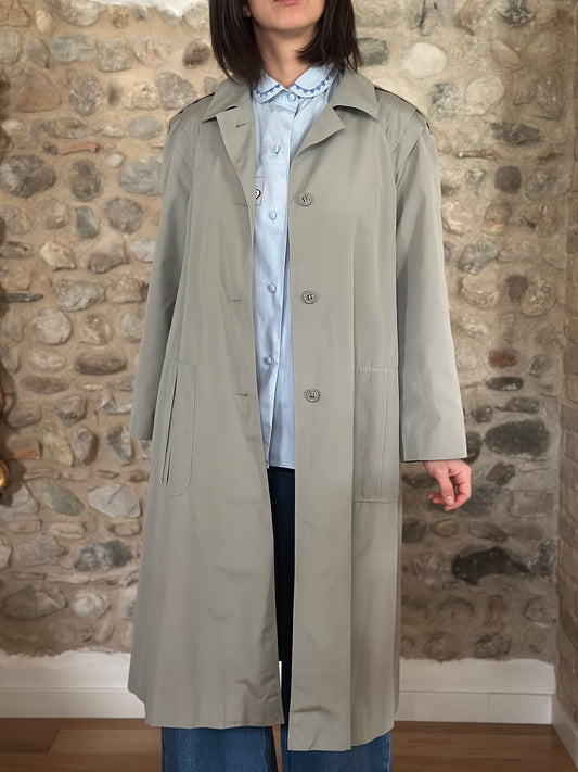 Trench Vintage Lungo Nino Grigio/Verde Salvia Tg.40/42/44