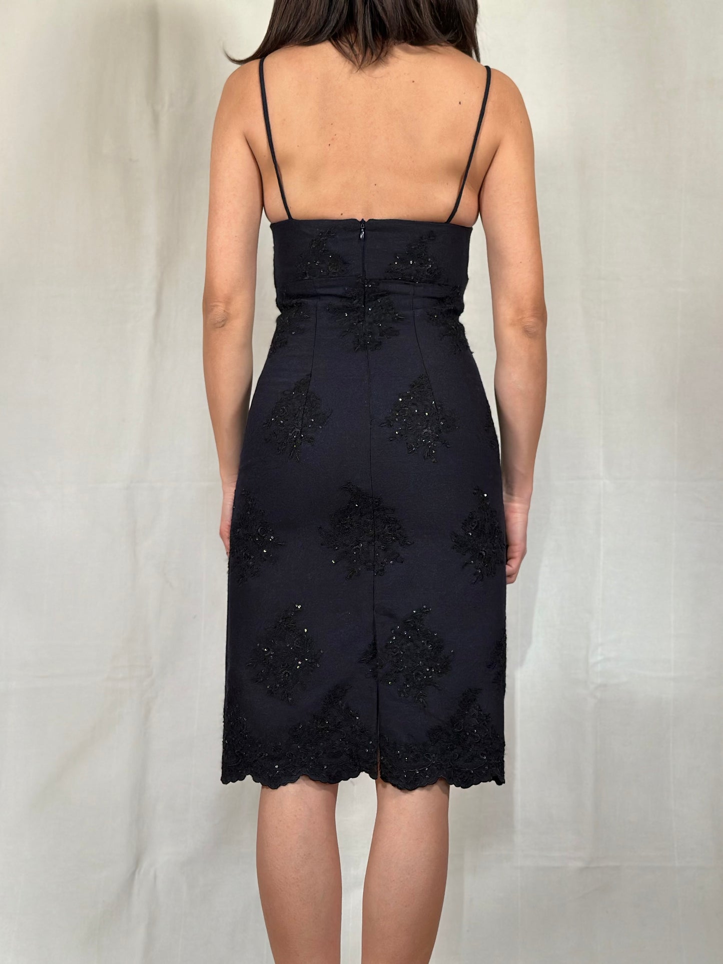 Abito Gio’ Guerreri Tubino in Lana Blu con Paillettes