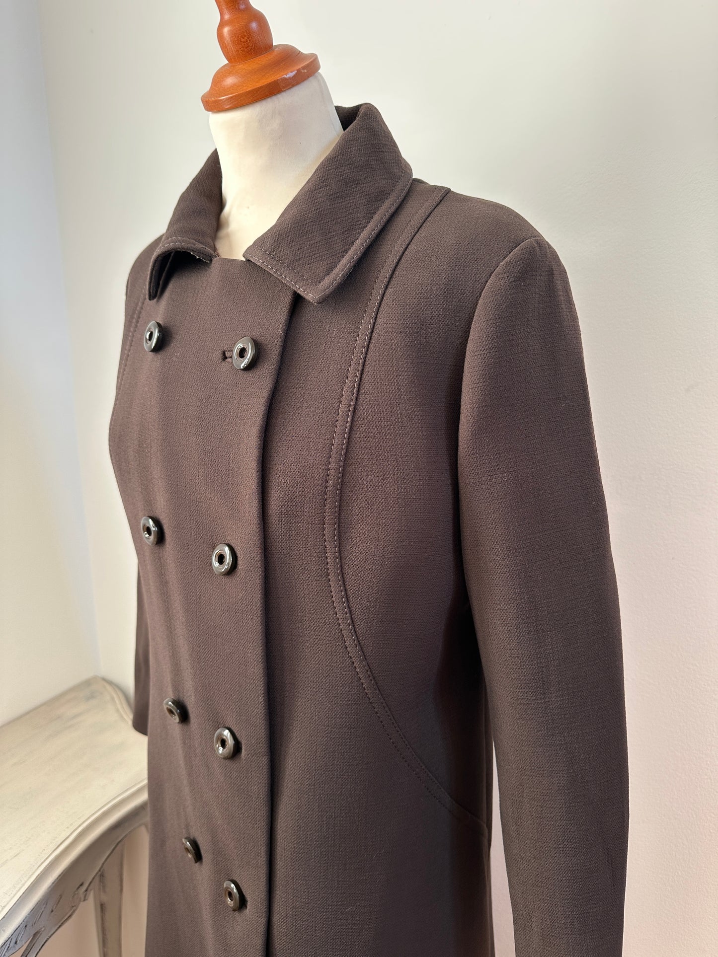 Cappotto Vintage Metà Anni ‘60 Sartoriale Marrone Cioccolato