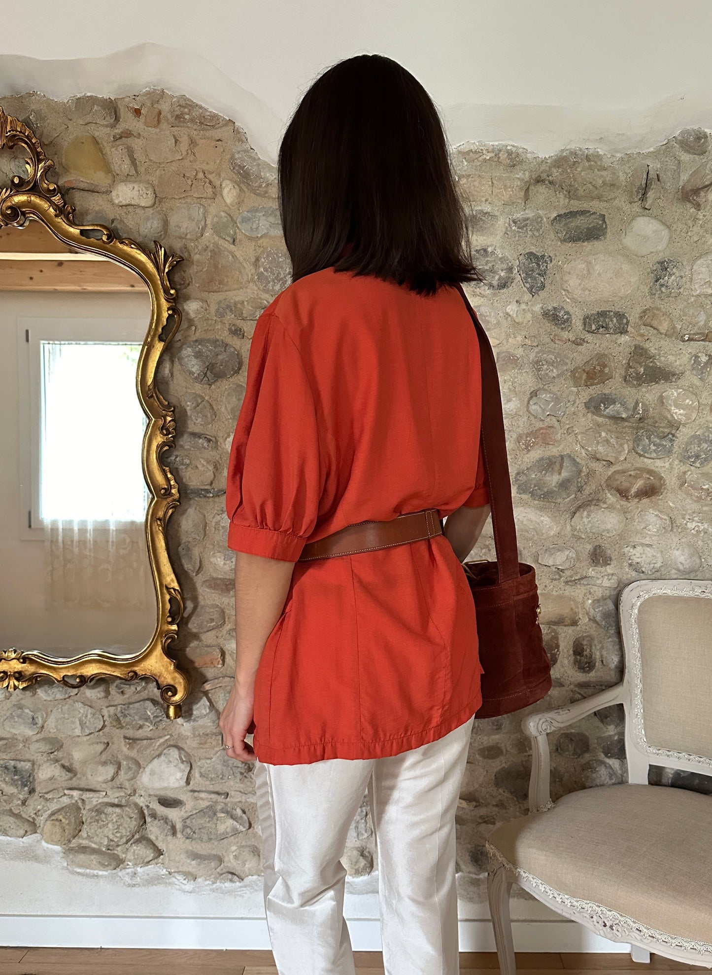 Camicia Nuova Anni Settanta Mattone Tg.48/50