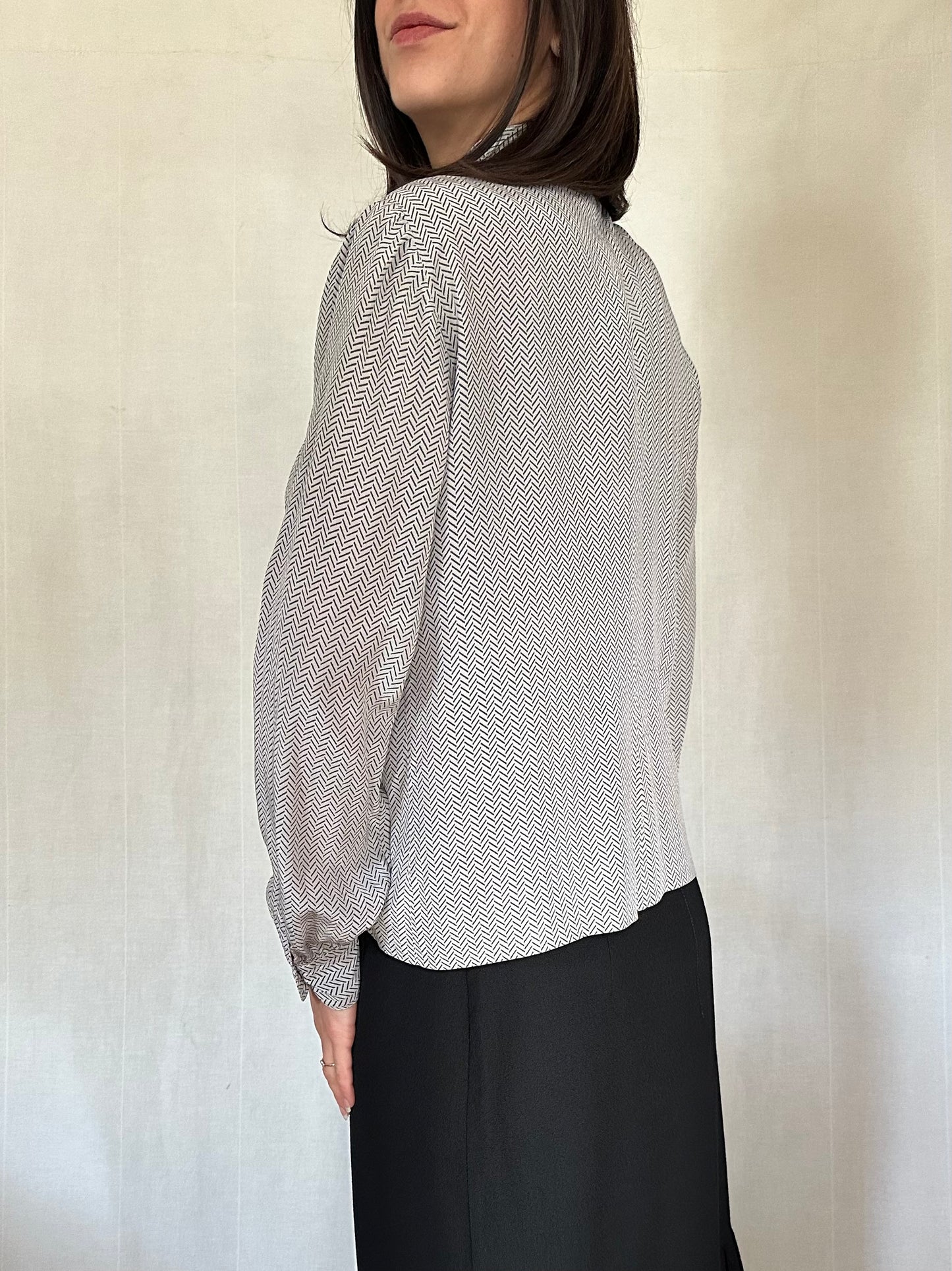 Camicia Sartoriale Anni ‘80 in Seta Grigia Tg.44/46