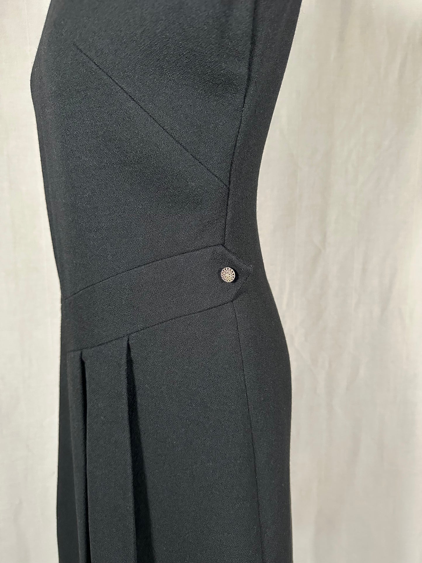 Abito Vintage Anni ‘60 Sartoriale in Lana Nero