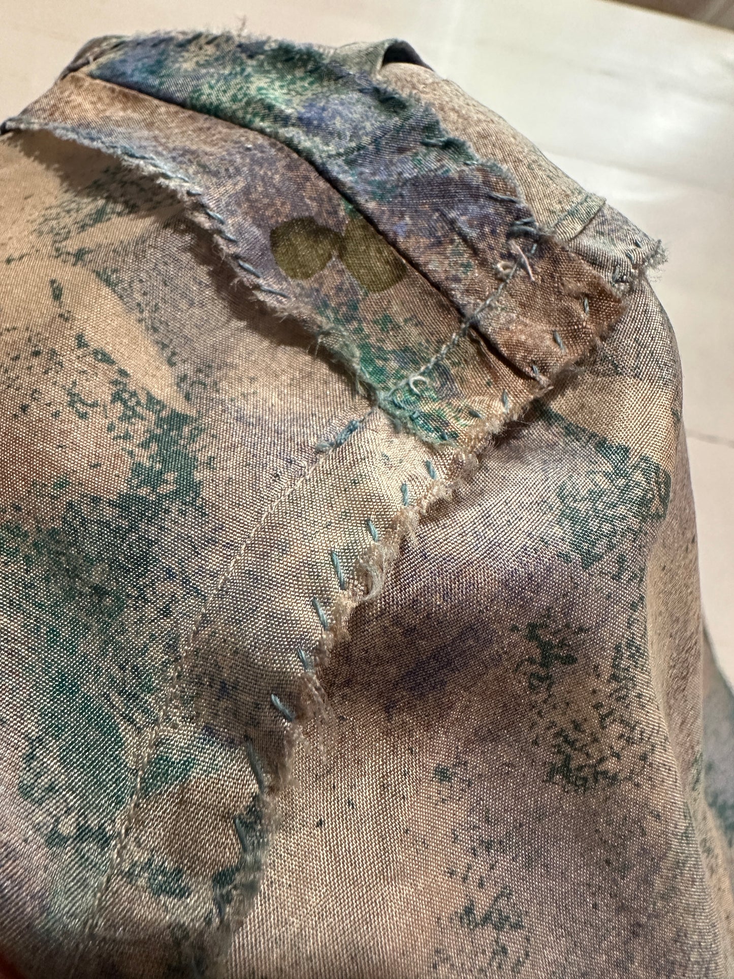 Abito Vintage Sartoriale Anni ‘70 in Seta Acquerello Multicolore