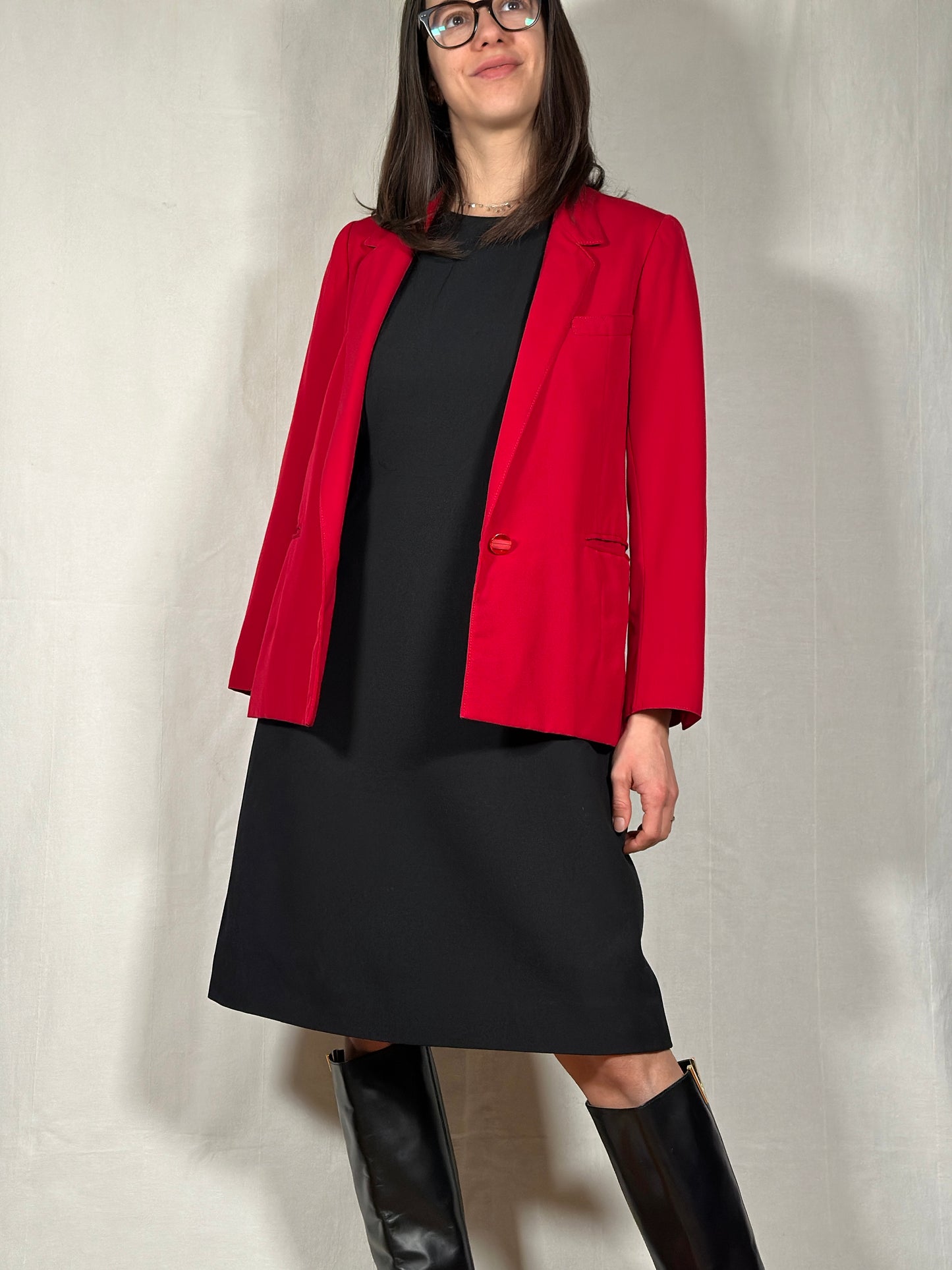 Giacca Sartoriale Anni ‘90 in Lana Rossa