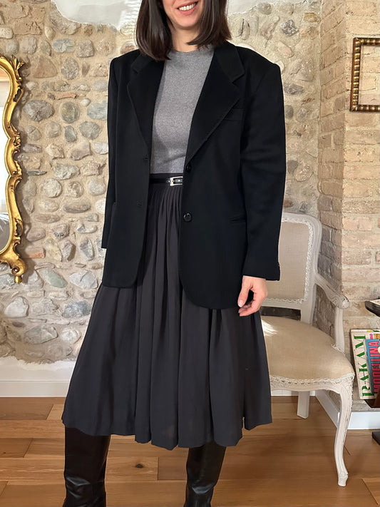 Giacca in Lana Piacenza Anni ‘80 Nera Tg.46