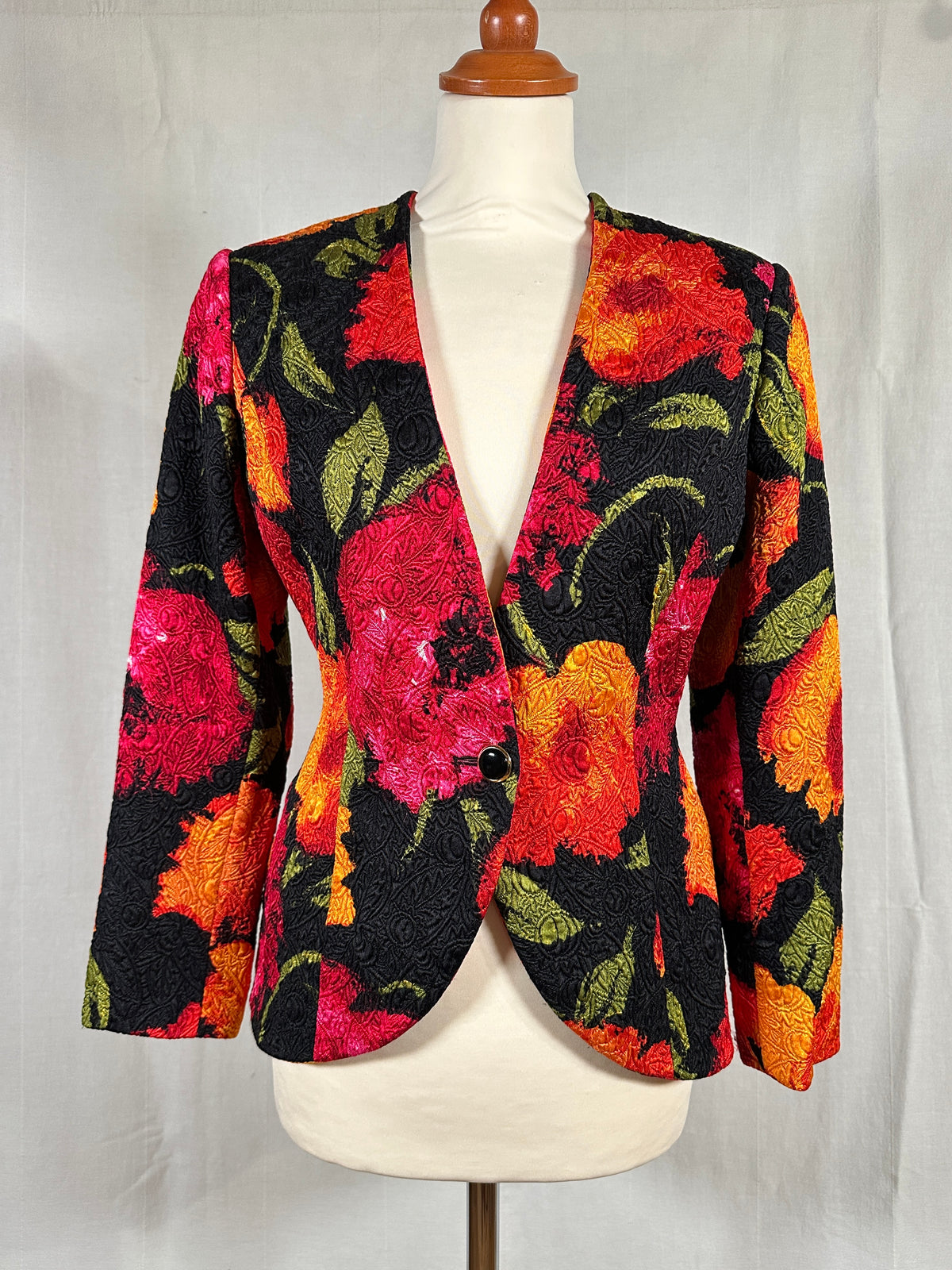 Giacca Anni ‘90 Pianoforte MaxMara Lana e Seta a Fiori
