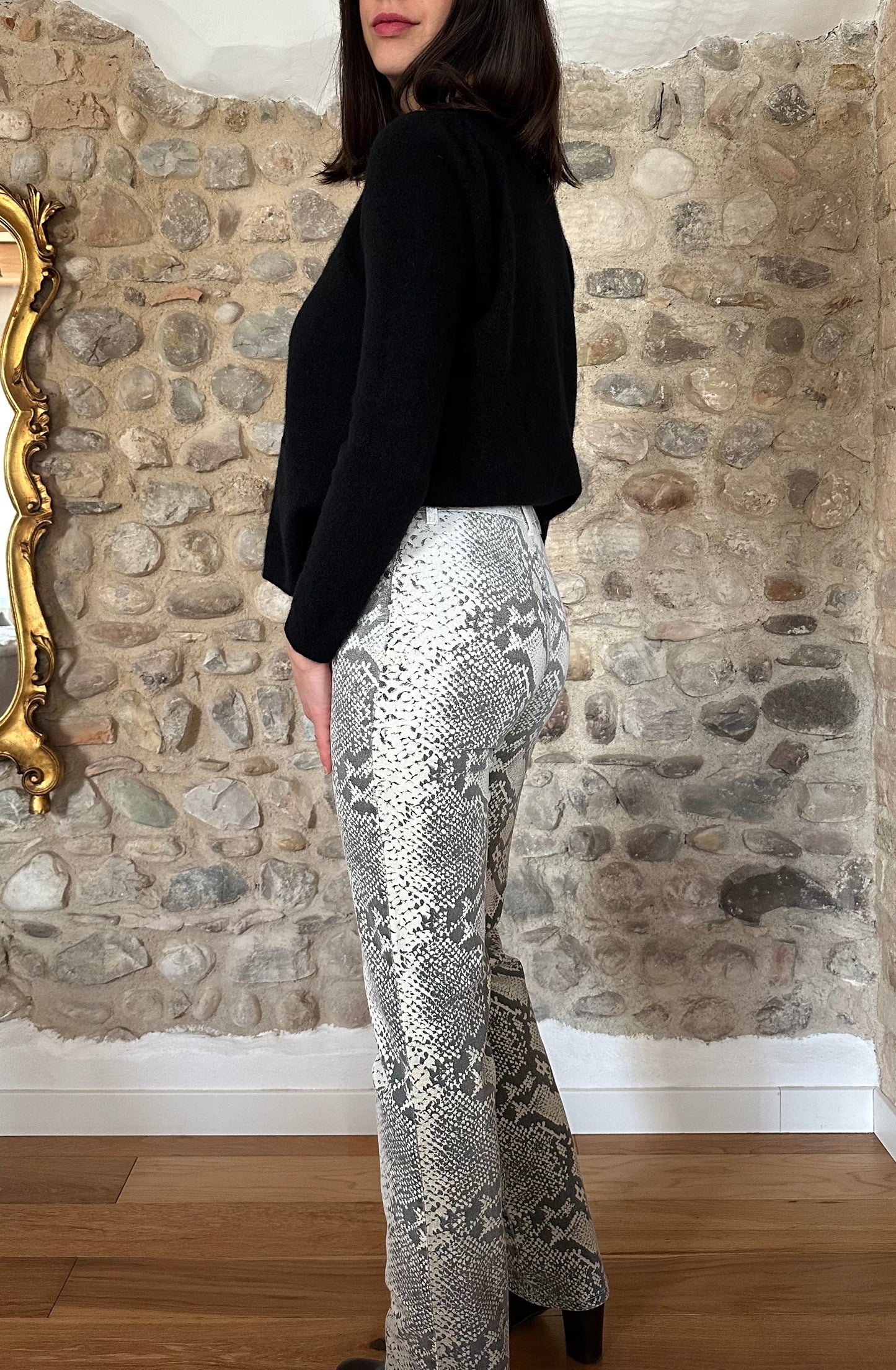 Pantaloni Krizia Jeans Pitonati Anni ‘90 Tg.38/40