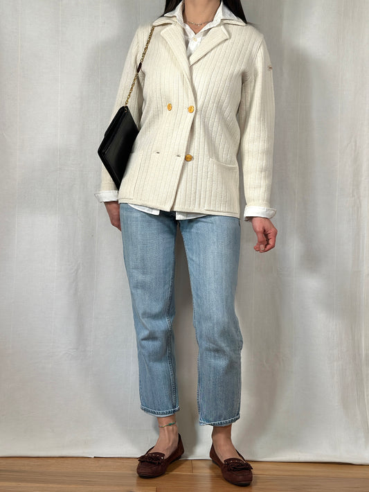 Cardigan/Blazer Anni ‘80 in Misto Lana Panna