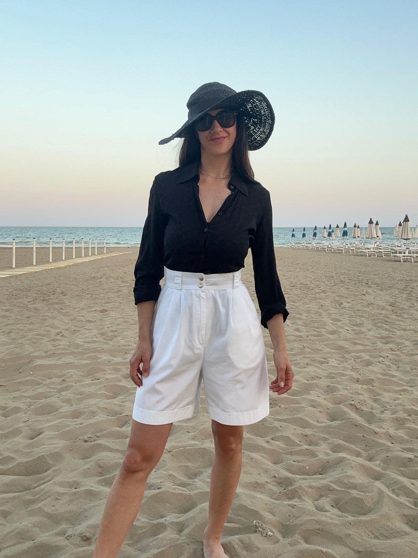 Camicia Renato Balestra Anni ‘80/‘90 in Misto Viscosa e Seta Nera
