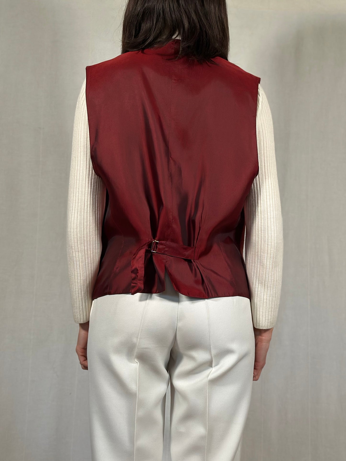 Gilet Yves Saint Laurent Anni ‘80 in Misto Lana Rosso