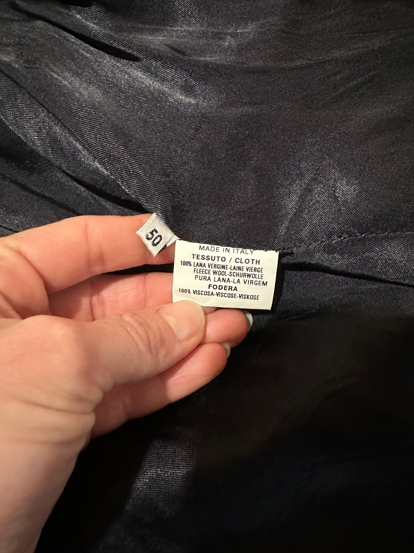 Cappotto Lungo Anni ‘90 in Lana Blu Fumo