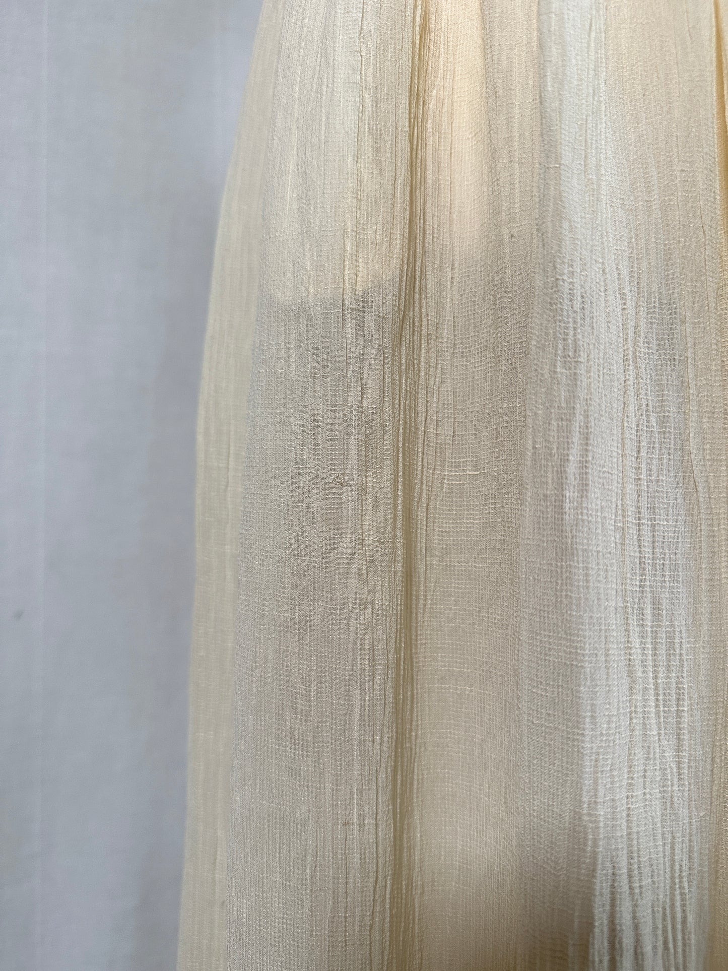 Gonna Lunga Krizia Vintage Fine Anni ‘80 in Viscosa e Lino Color Crema