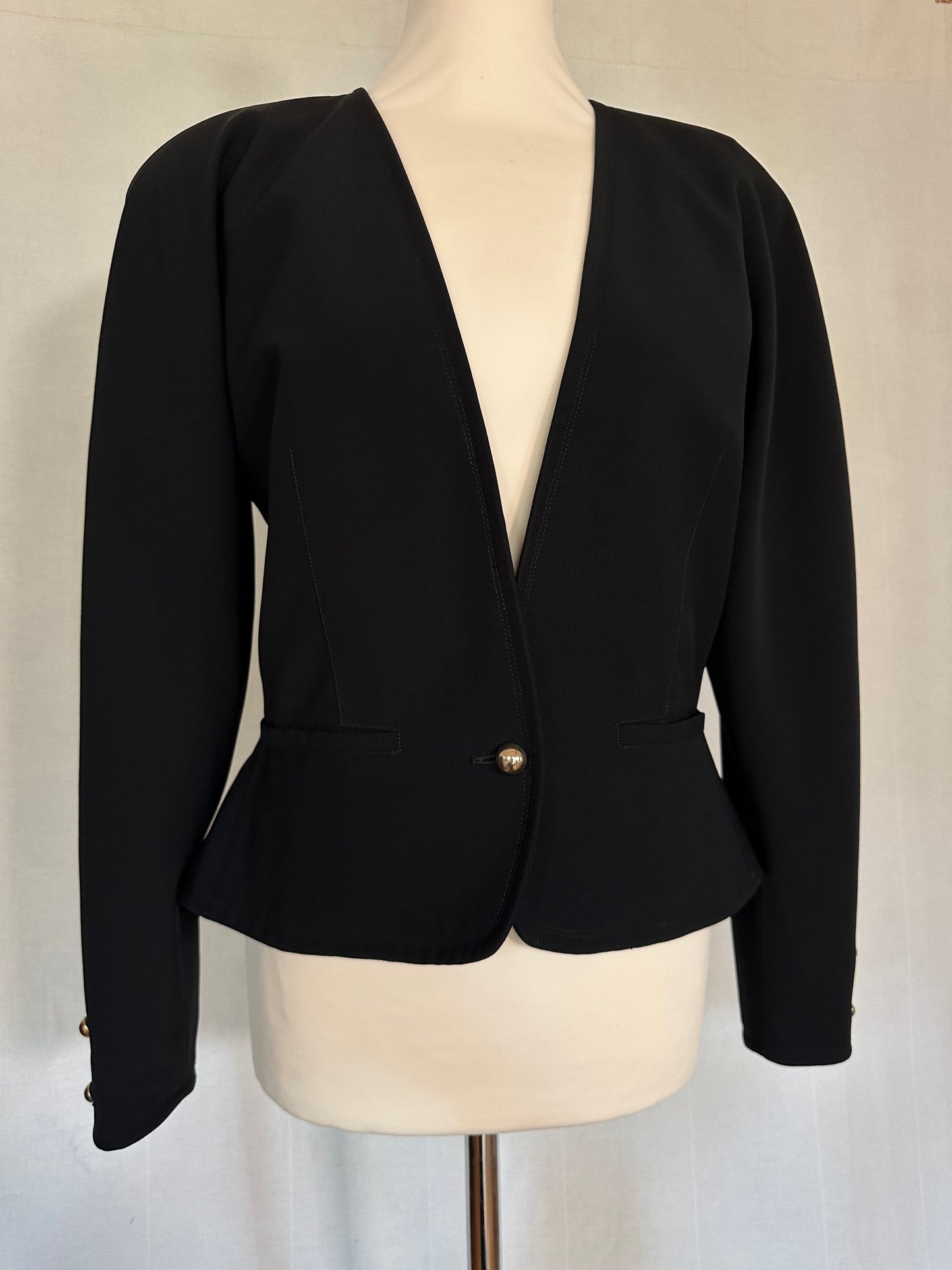 Giacca Genny Vintage Anni ‘80 in Lana Nera Tg.42