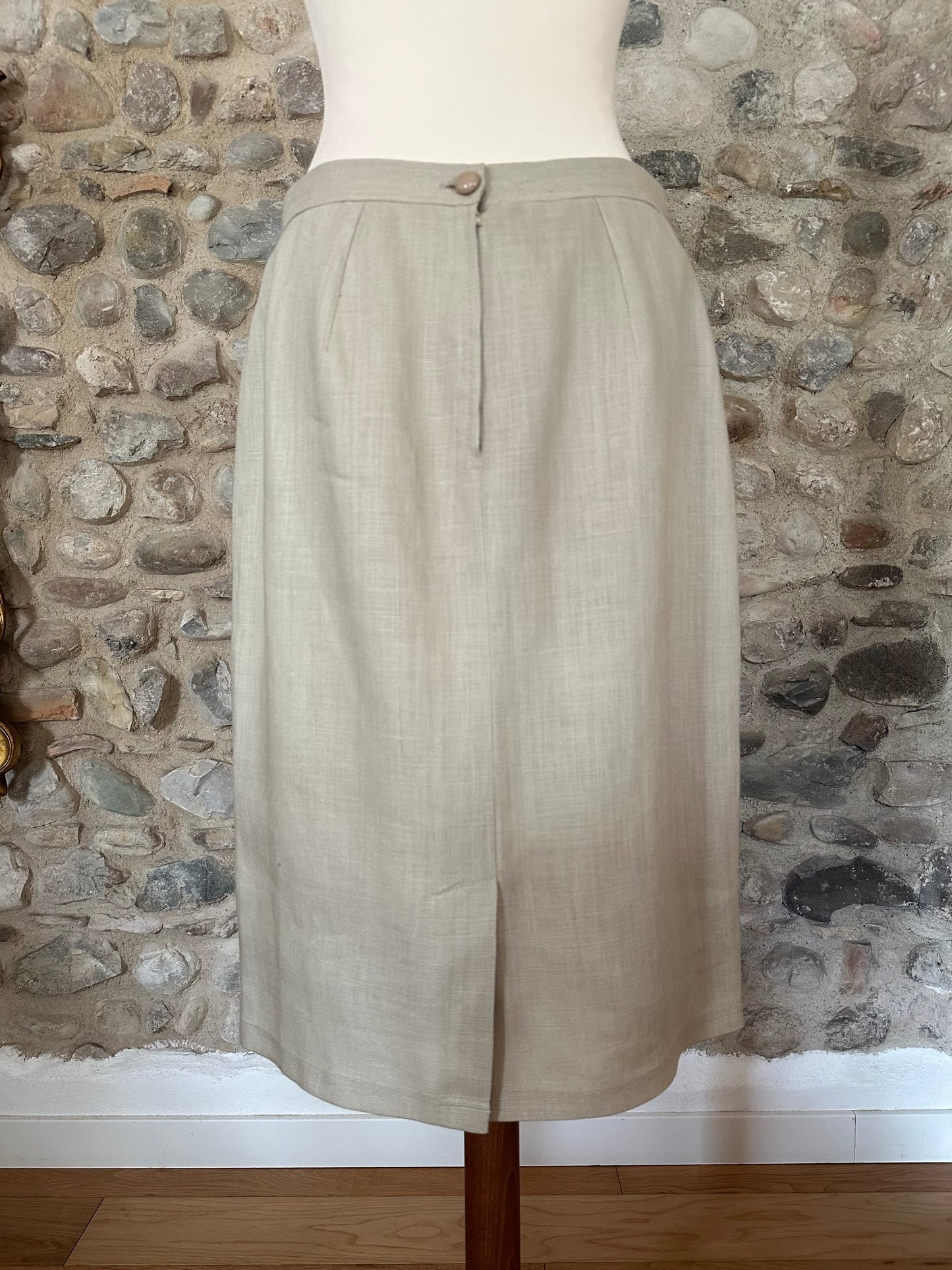 Gonna Valentino MissV Vintage Anni ‘80 in Lino Beige Tg.44