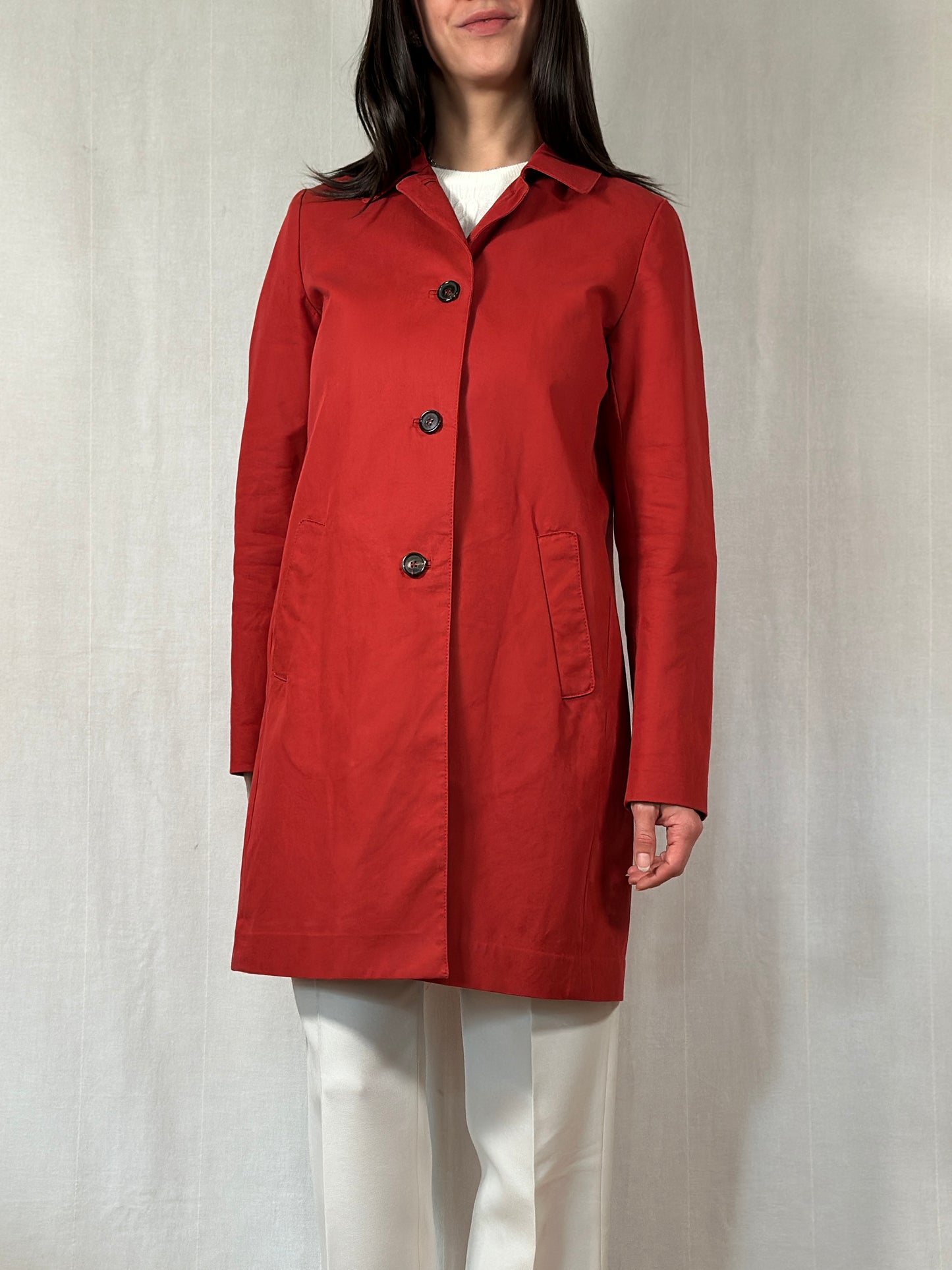 Impermeabile ‘S Max Mara in Cotone Rosso Mattone