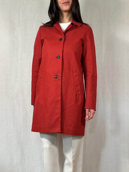 Impermeabile ‘S Max Mara in Cotone Rosso Mattone