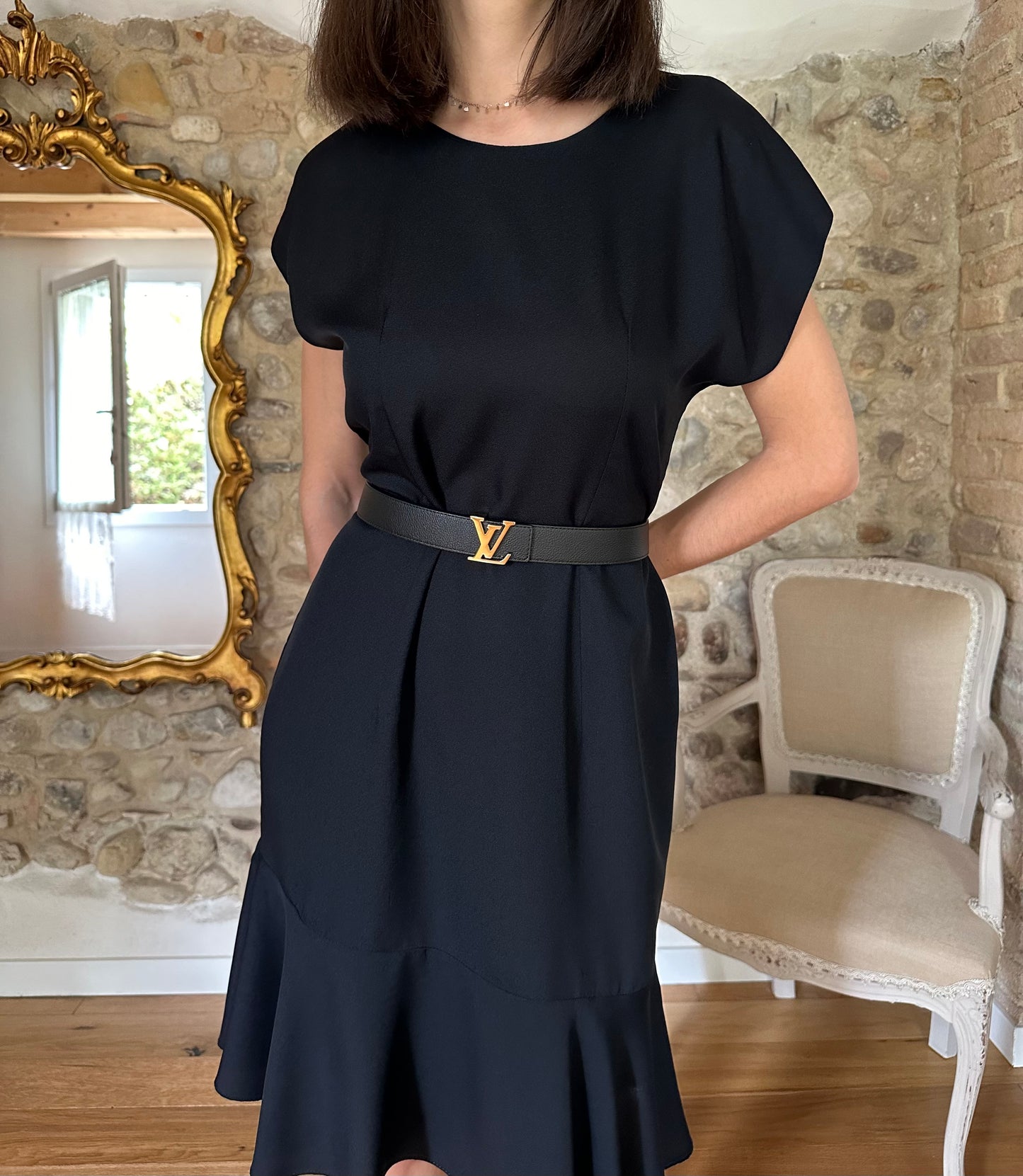 Abito Midi Made in USA Anni ‘90 Nero Tg.44