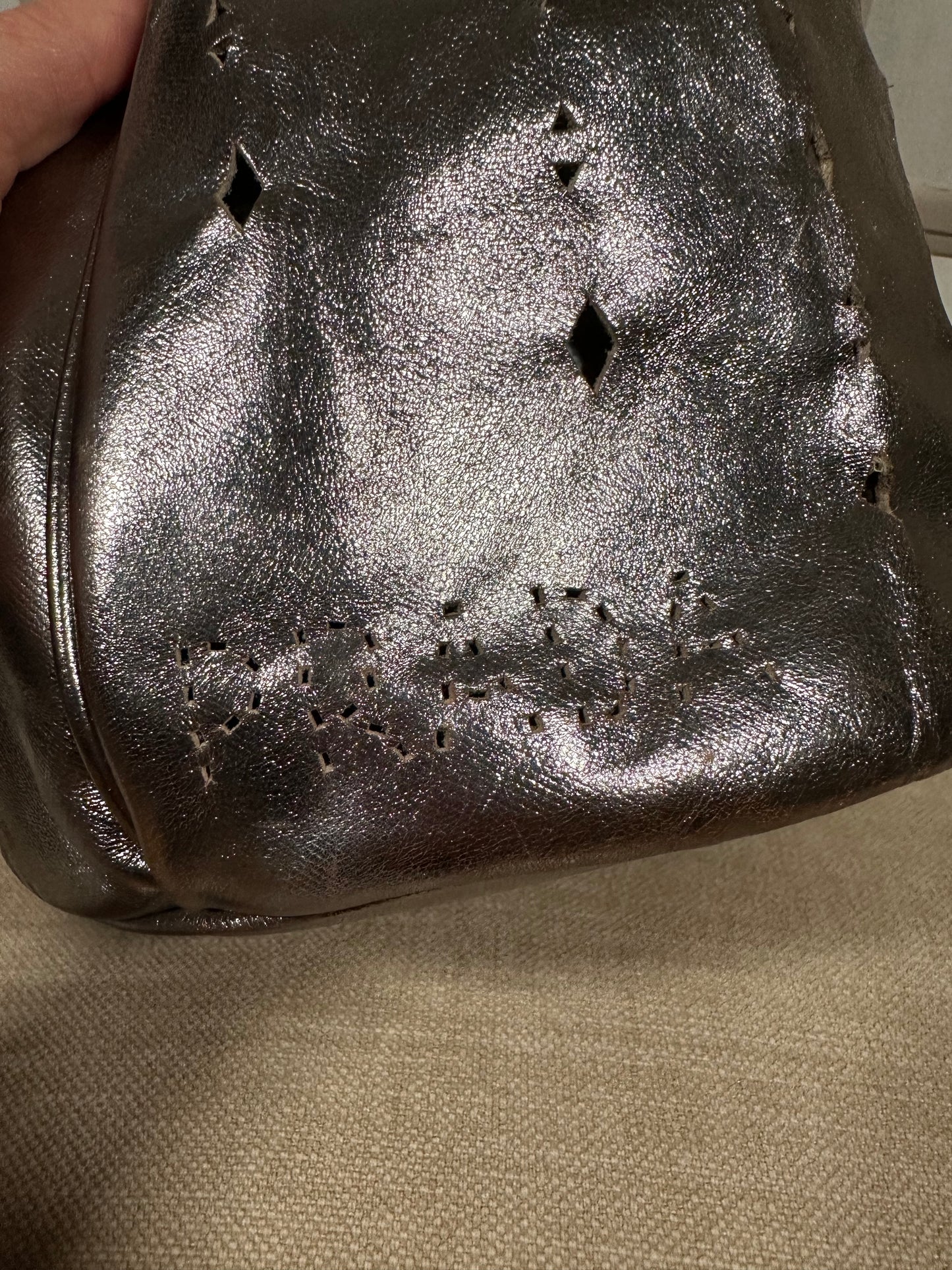 Borsa Secchiello Prada Anni ‘70 in Pelle Argento