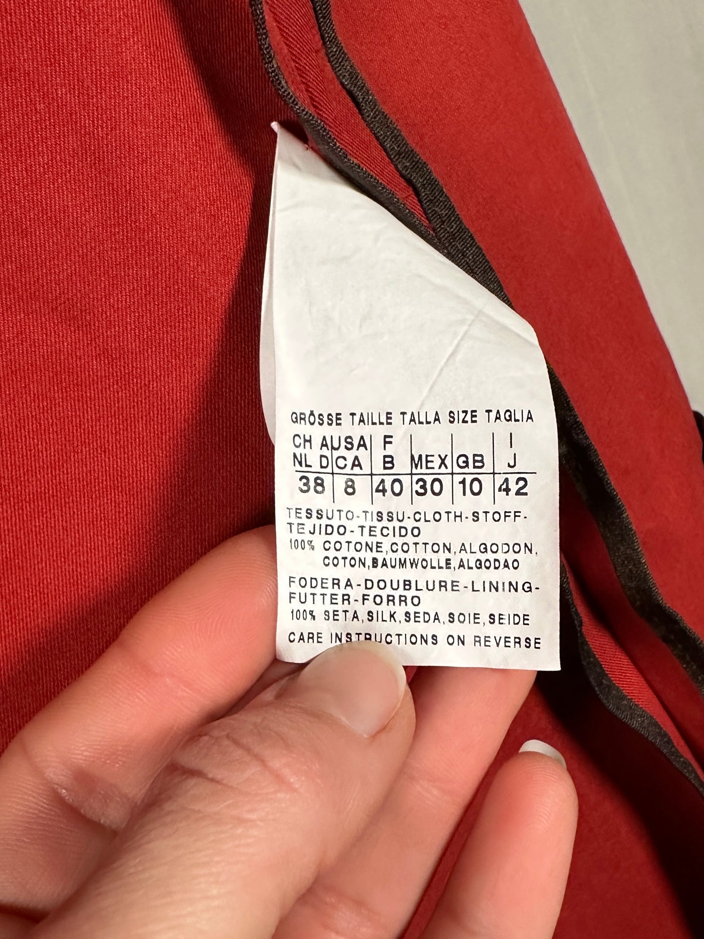Impermeabile ‘S Max Mara in Cotone Rosso Mattone