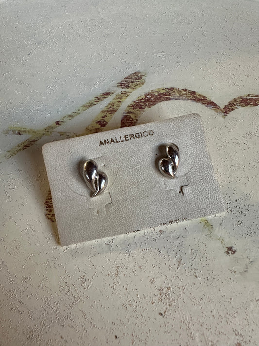 Orecchini Anni ‘90 Nuovi a Goccia in Metallo Argento