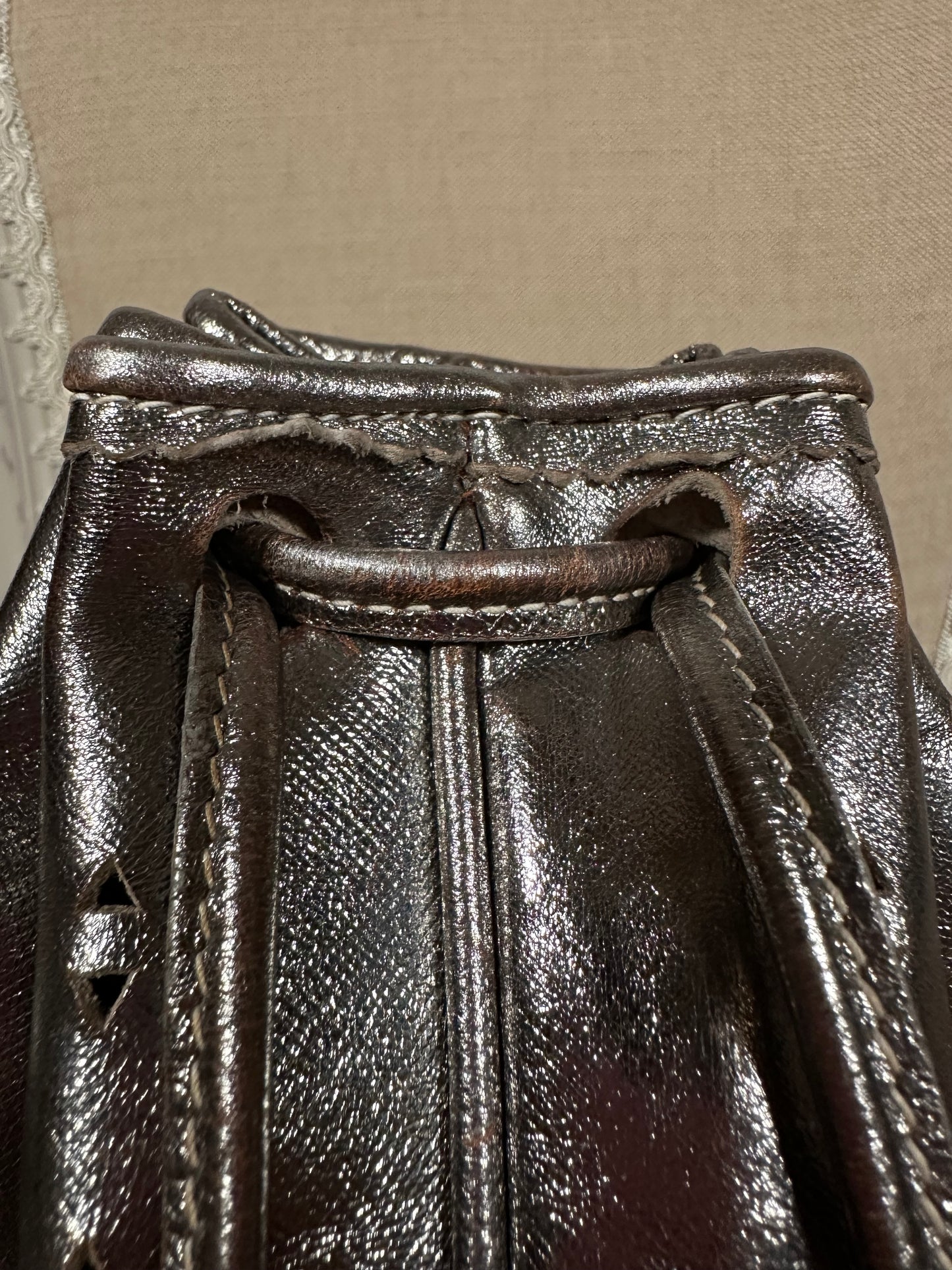 Borsa Secchiello Prada Anni ‘70 in Pelle Argento