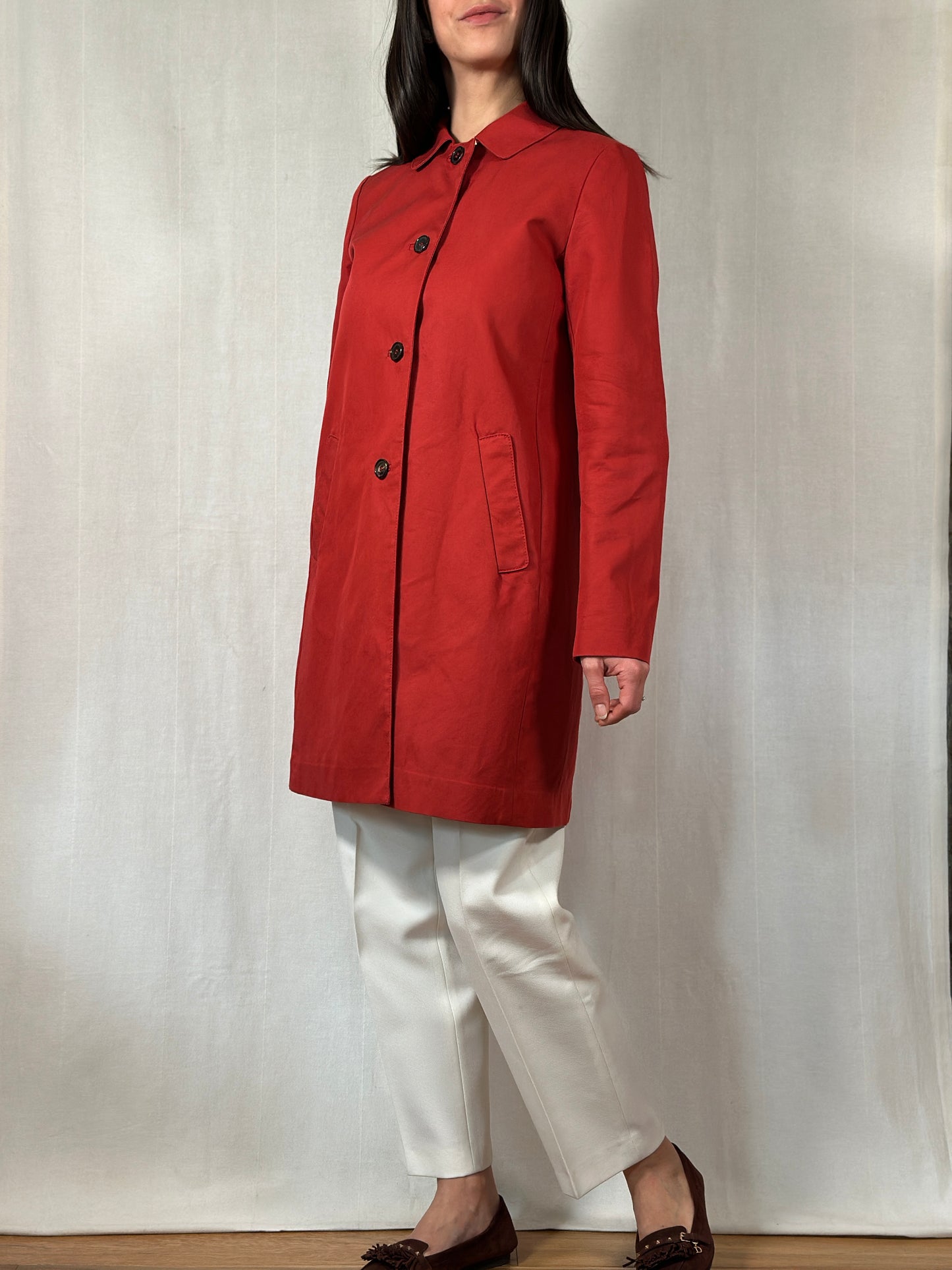Impermeabile ‘S Max Mara in Cotone Rosso Mattone