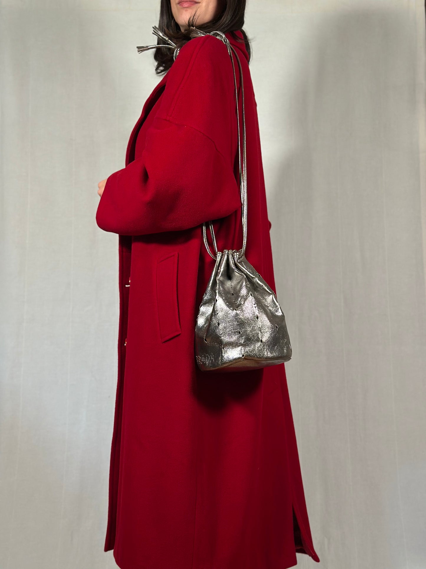 Borsa Secchiello Prada Anni ‘70 in Pelle Argento