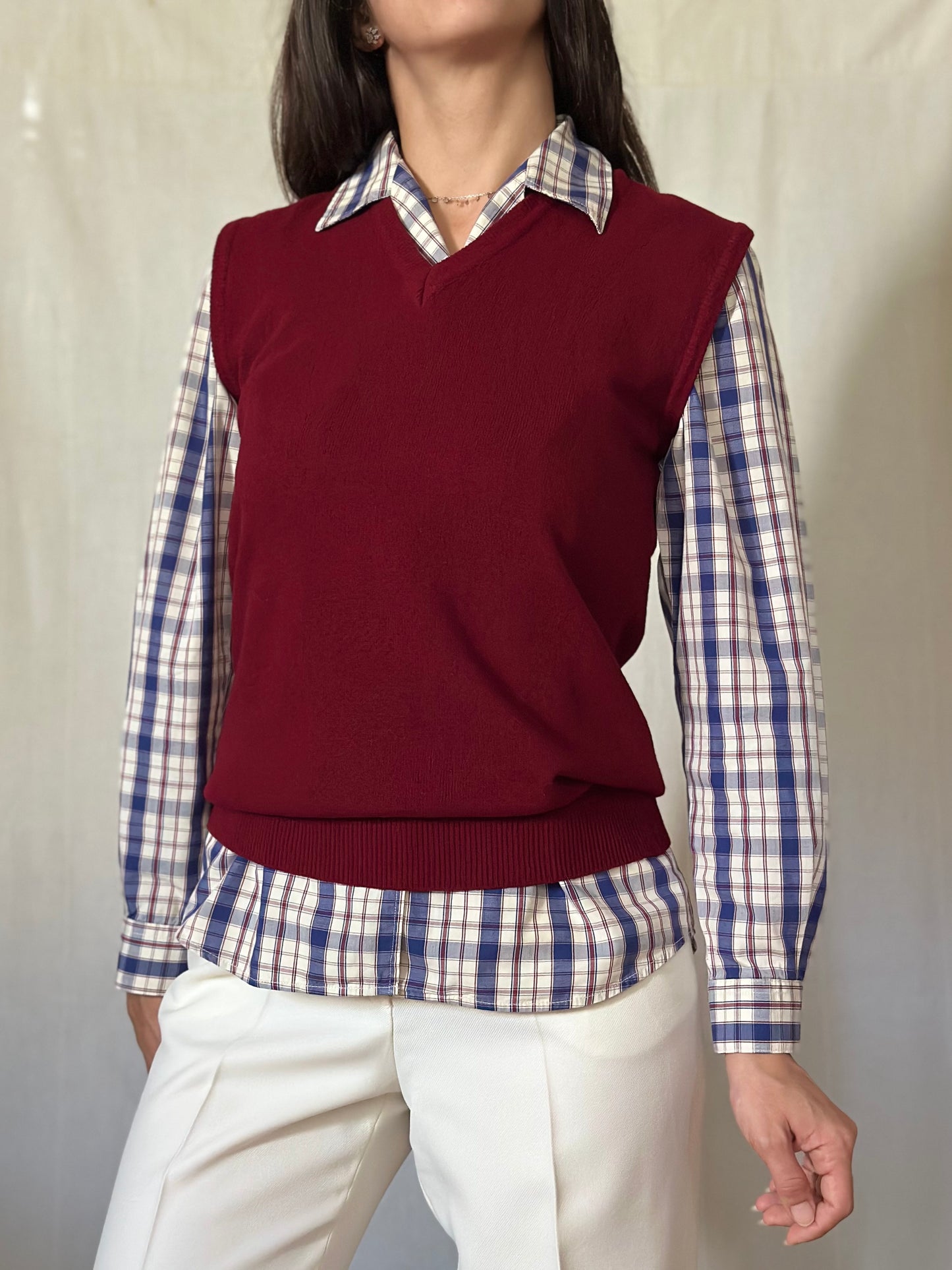 Gilet Anni ‘80/‘90 in Lana Bordeaux Tg.40/42/44