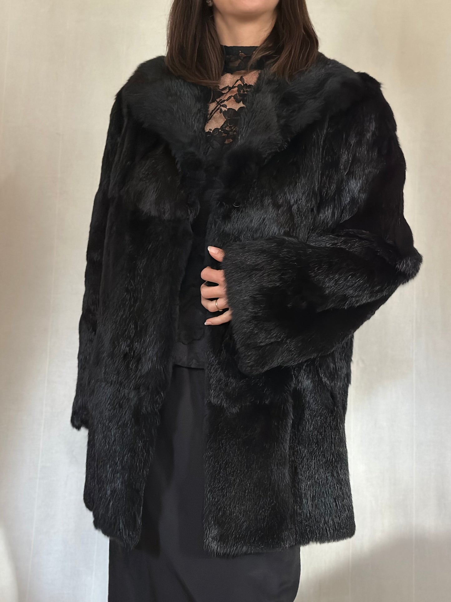 Pelliccia Vintage Anni ‘70 in Lapin Nera