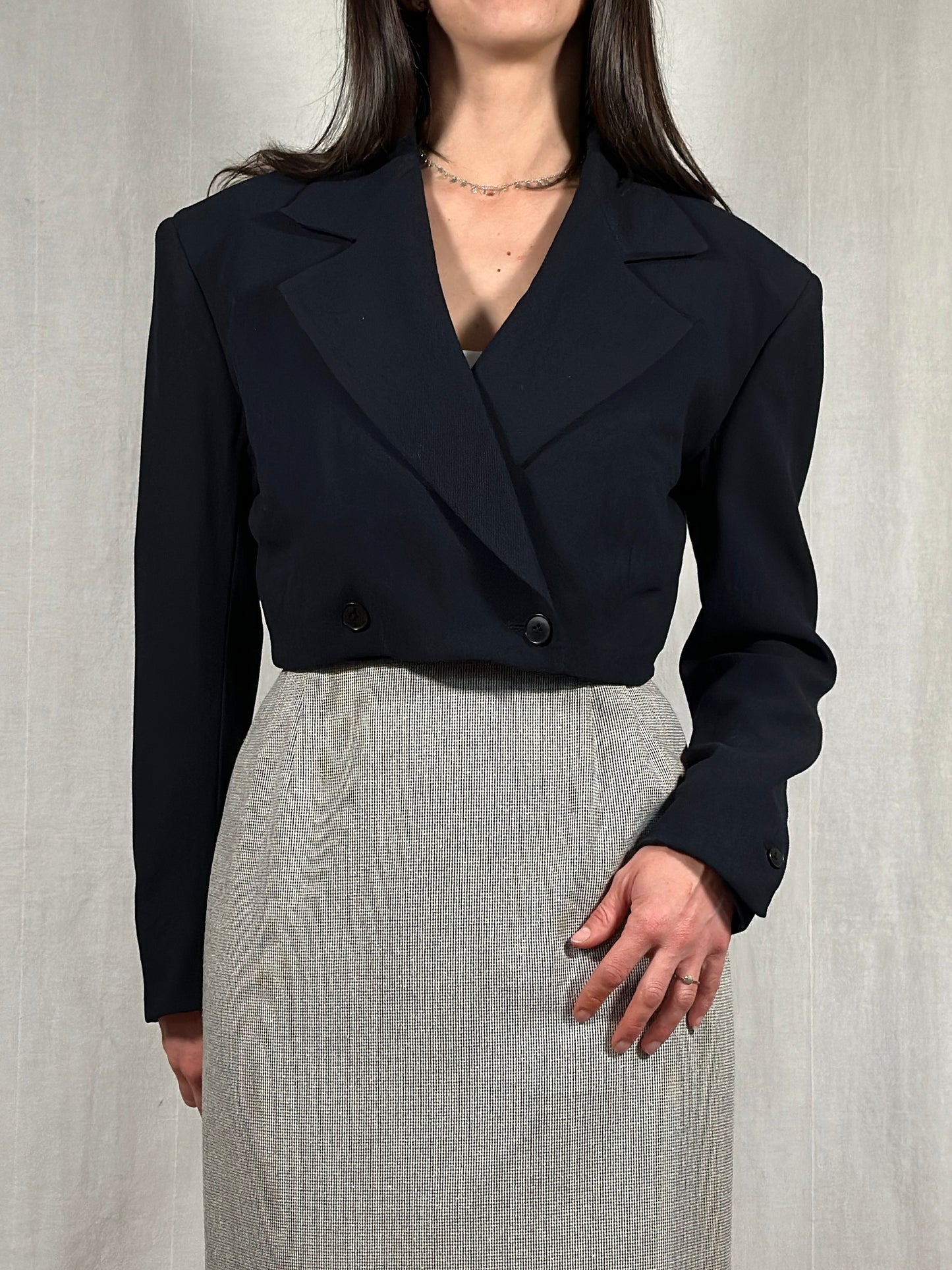 Giacca Crop Gianni Versace Vintage Anni ‘80 Blu